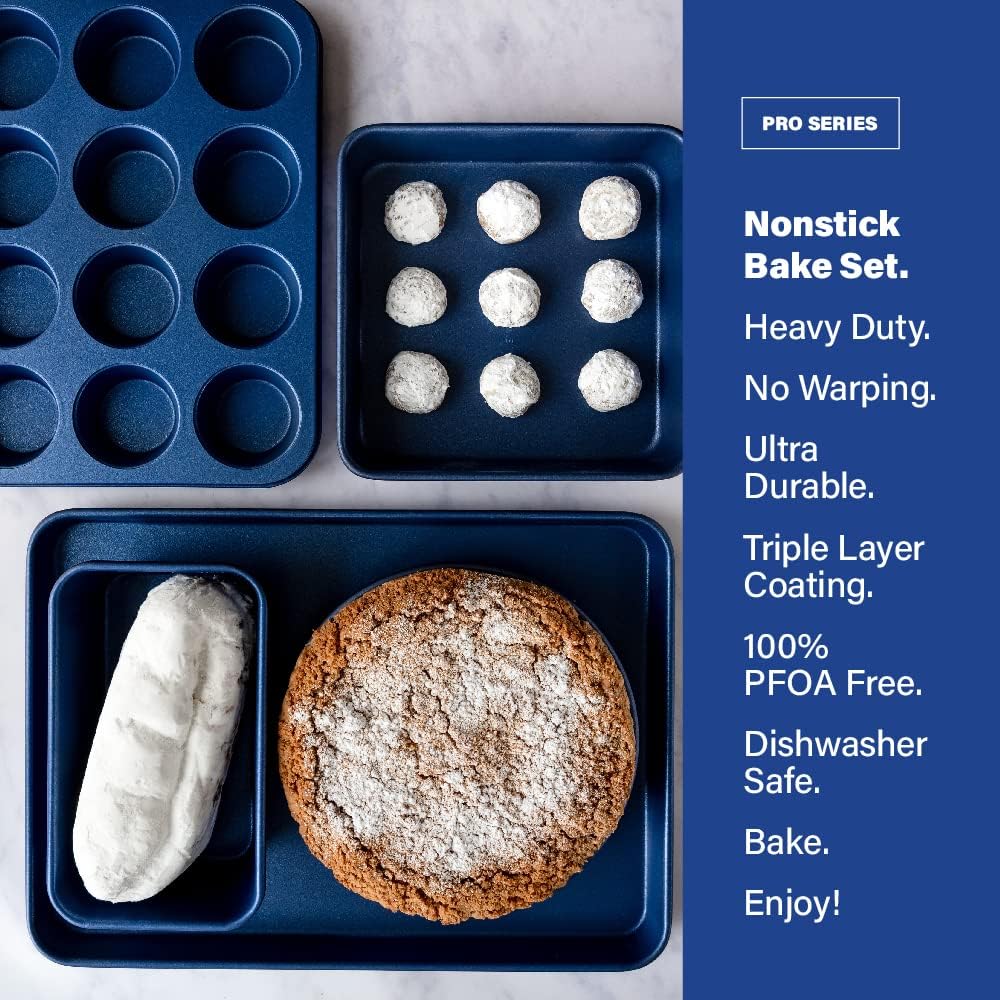 Granitestone Blue Nonstick 9.7in x 5.75in x 2.8in Loaf Pan, Oven Safe up to 500F, Dishwasher Safe