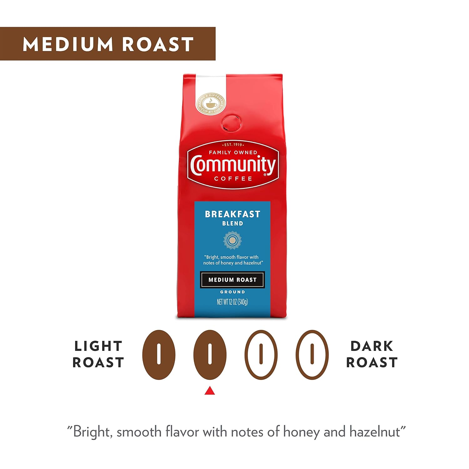 Community Coffee French Roast, Ground Coffee, Extra Dark Roast, 12 Ounce Bag (Pack of 1)