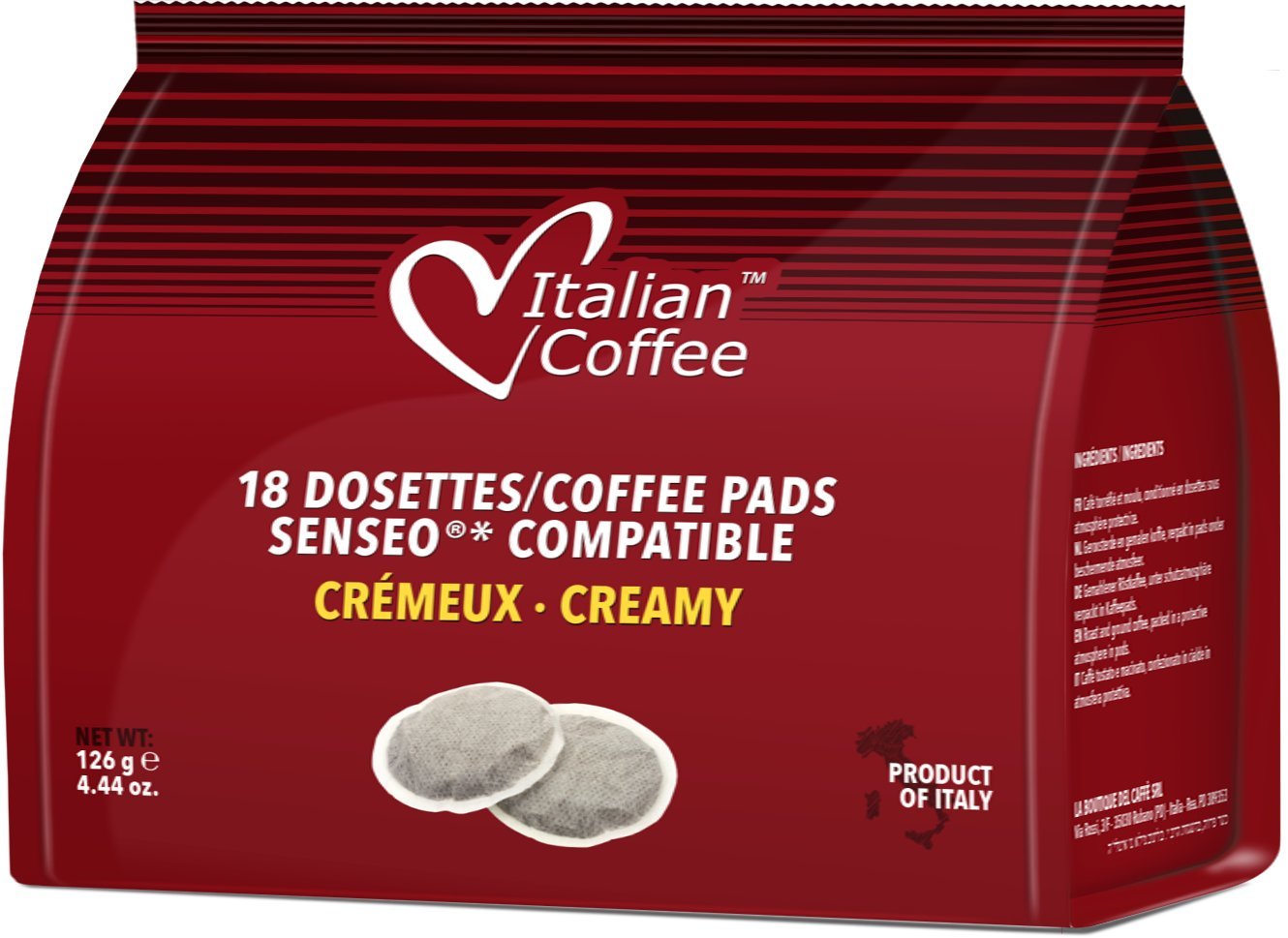 Italian Coffee pads combatible with Senseo Machines (54 Pads, Mix) | Compatible with Senseo Machines, Made in Italy, 100% filter paper pads, sampler with 3 blends, 18 pads each flavor