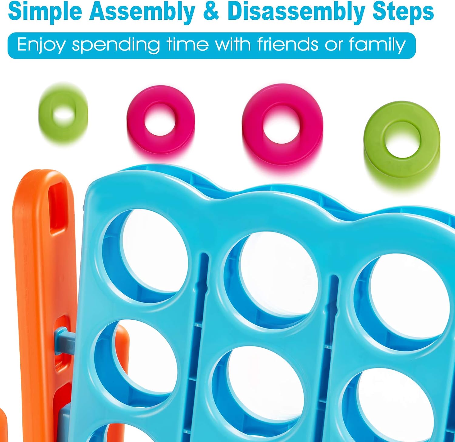 Costzon Giant 4-in-A-Row, Jumbo 4-to-Score Giant Game Set for Kids & Adults, Indoor Outdoor Yard Connect Game