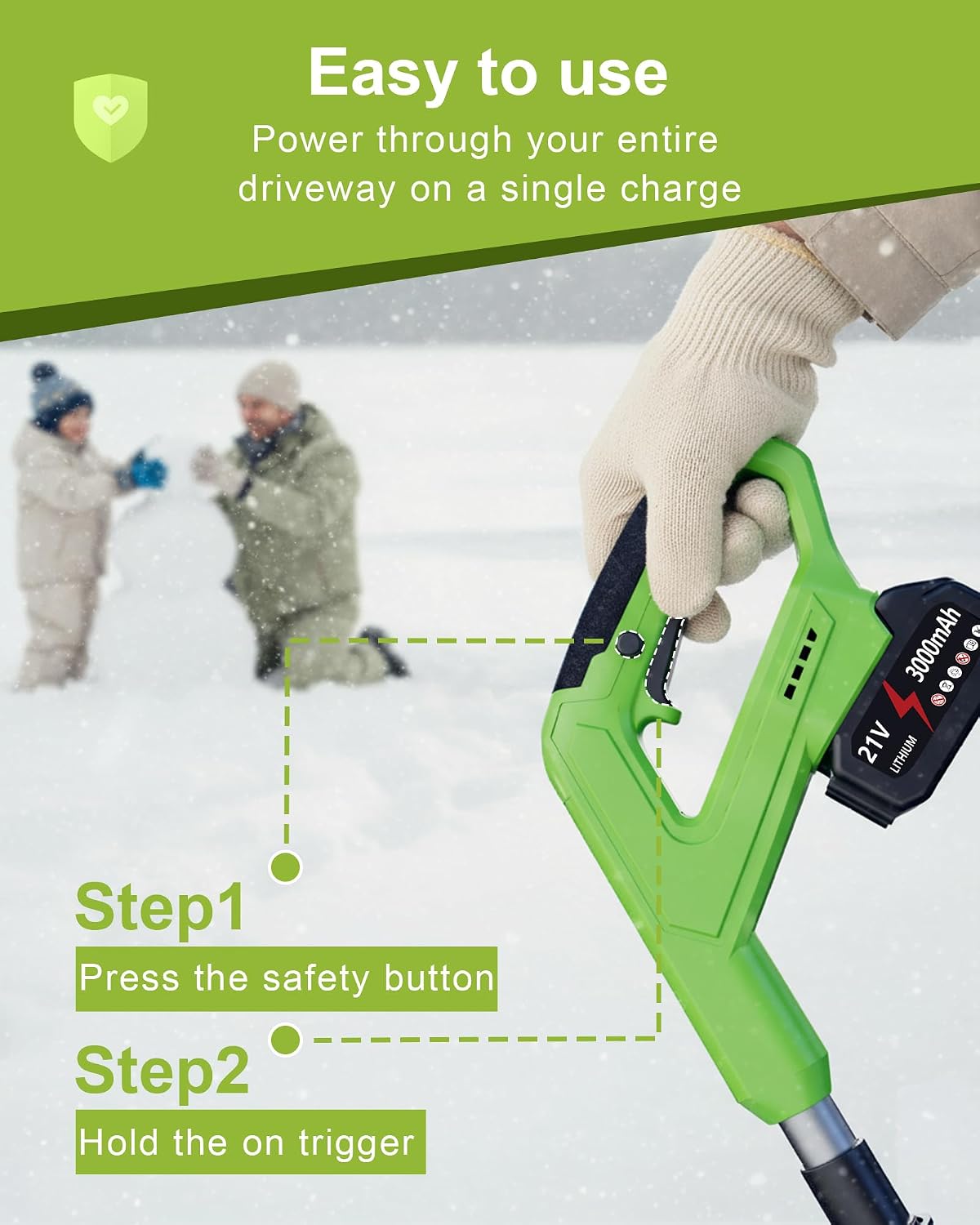 DEGGE Electric Cordless Snow Shovel