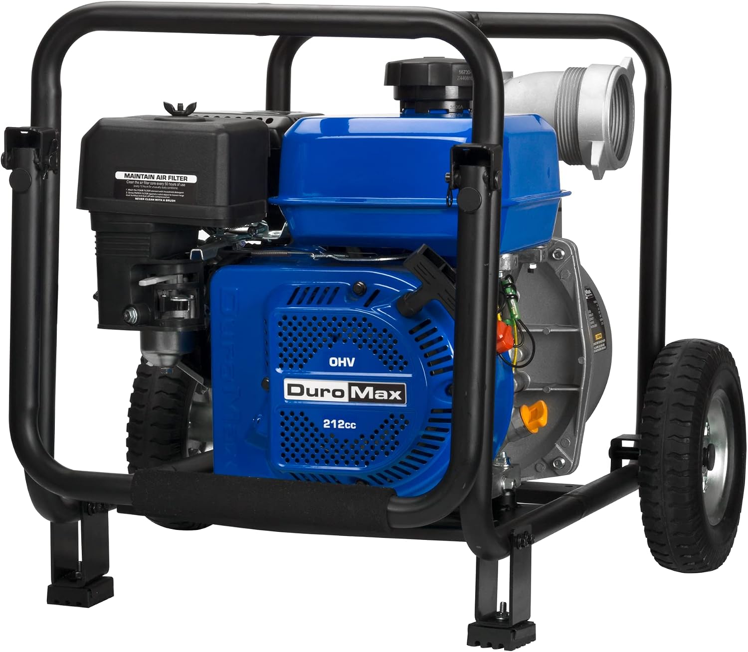 DuroMax XP652WP 208cc 158-Gpm 3600-Rpm 2-Inch Gasoline Engine Portable Water Pump, 50 State Approved, XP652WP, Blue