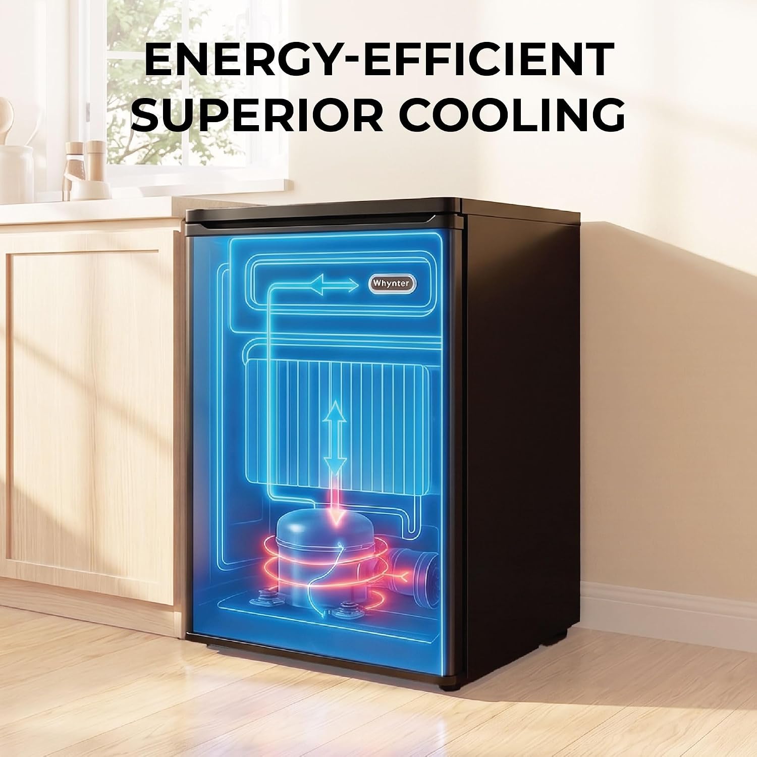Whynter Upright Freezer 2.1 Cu Ft Lock, Mini Freezer, Stainless CUF-210SS | Adjustable Thermostat and Security Lock, Energy Star Rated, Reversible Door, Adds Compact Frozen Storage at Home