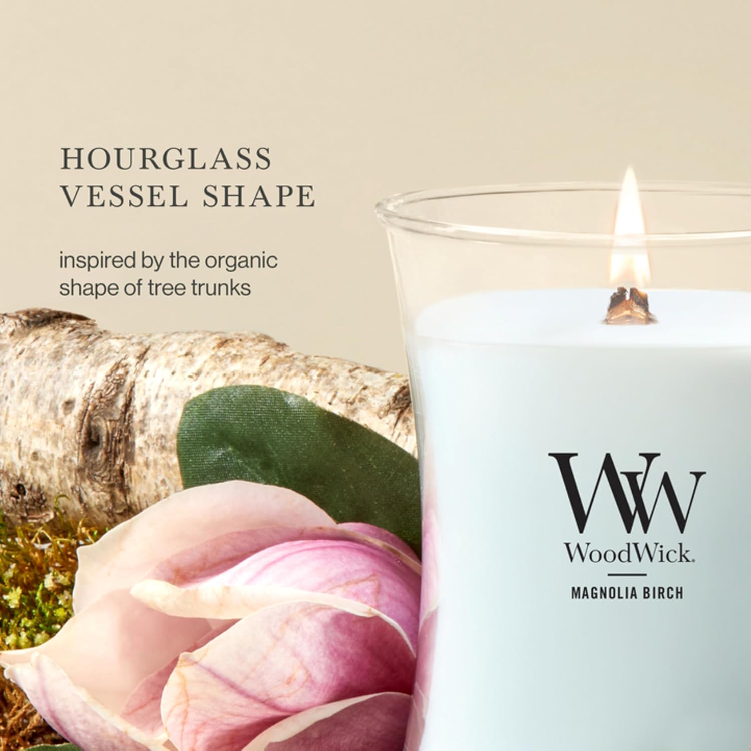WoodWick Lavender Spa Gifts for Women and Men, 9.7 oz Medium Hourglass Candle with Crackling Wick