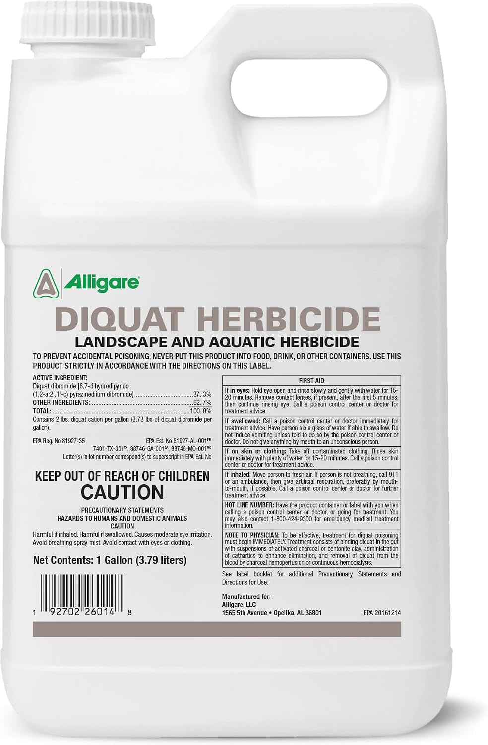 Alligare Diquat 1 Gallon