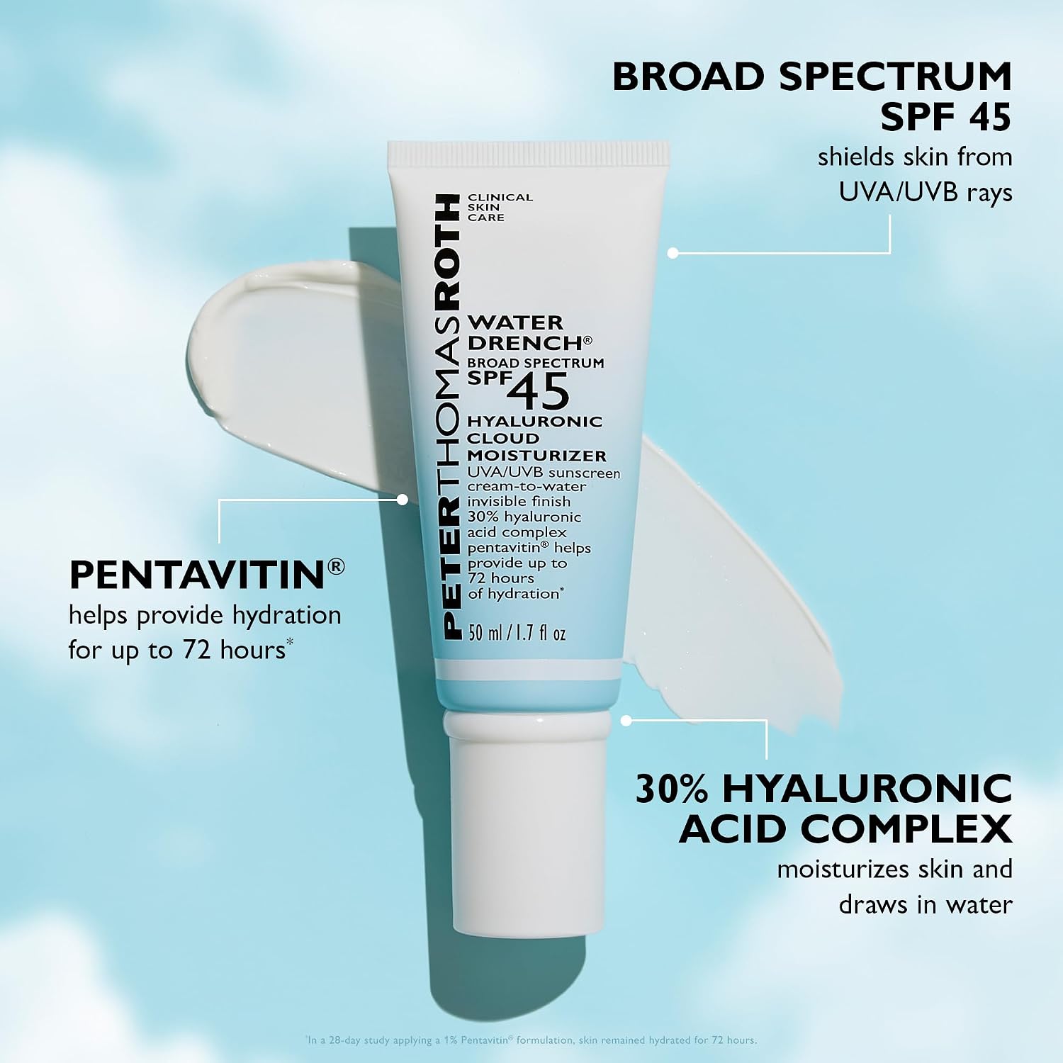 Peter Thomas Roth | Water Drench® Broad Spectrum SPF 45 Hyaluronic Cloud Moisturizer