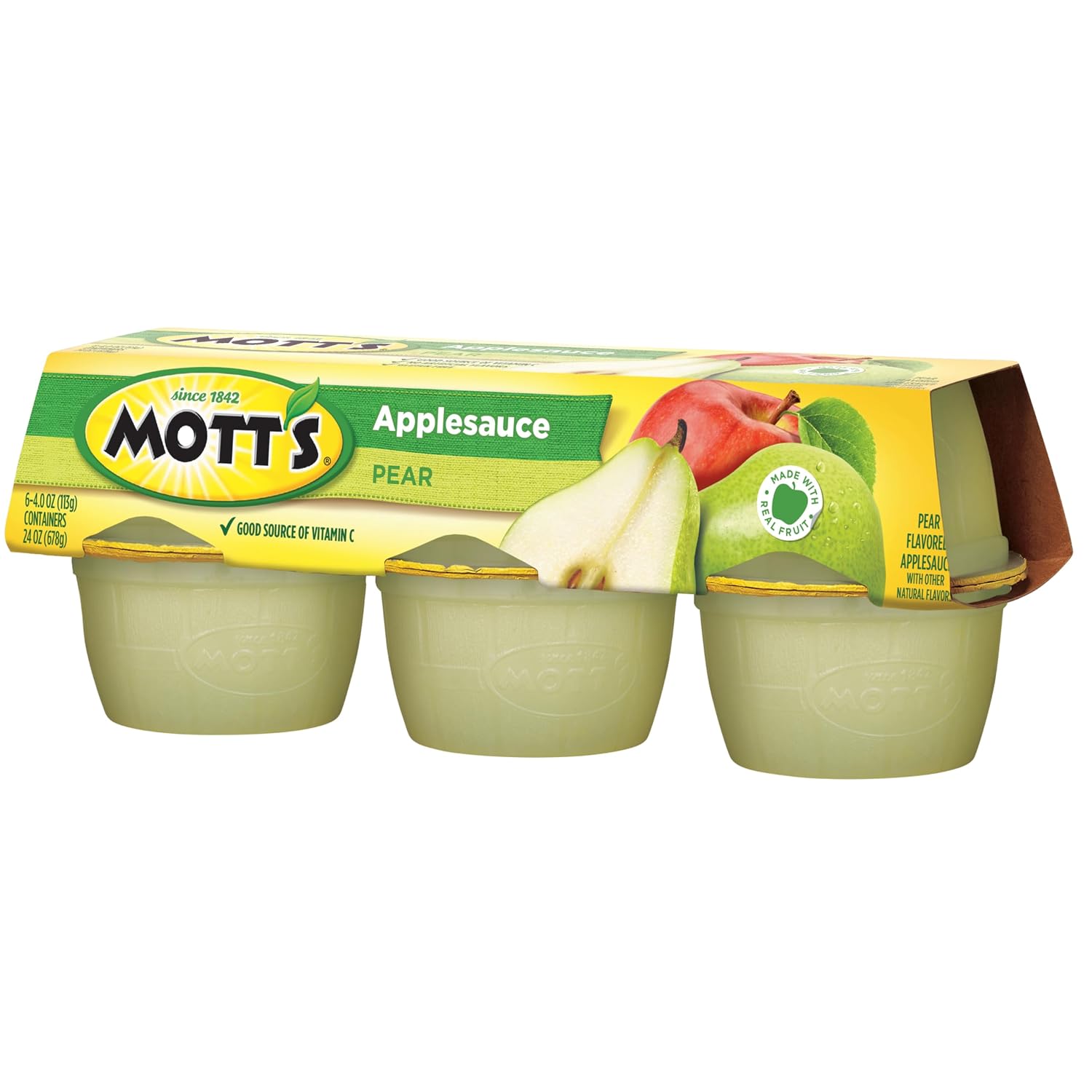 Mott's Applesauce, 4 Oz Cups, 36 Count, No Artificial Flavors, Good Source of Vitamin C, Nutritious Option for The Whole Family