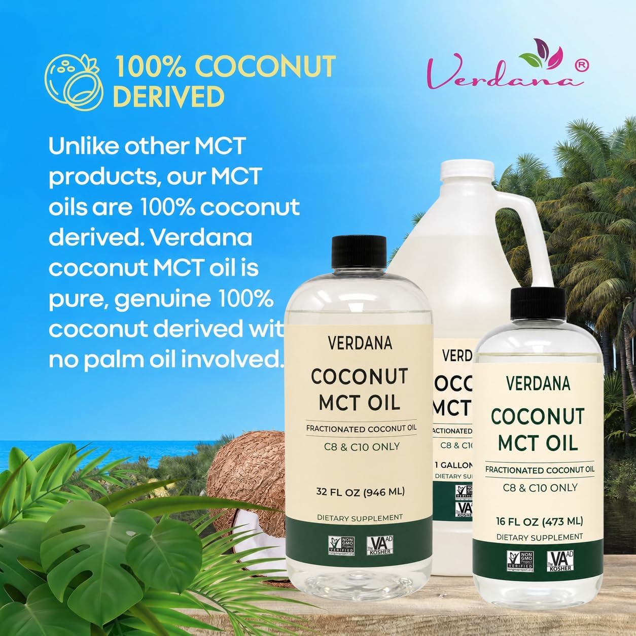 Verdana Food Grade MCT Oil 16 oz – For Keto Coffee