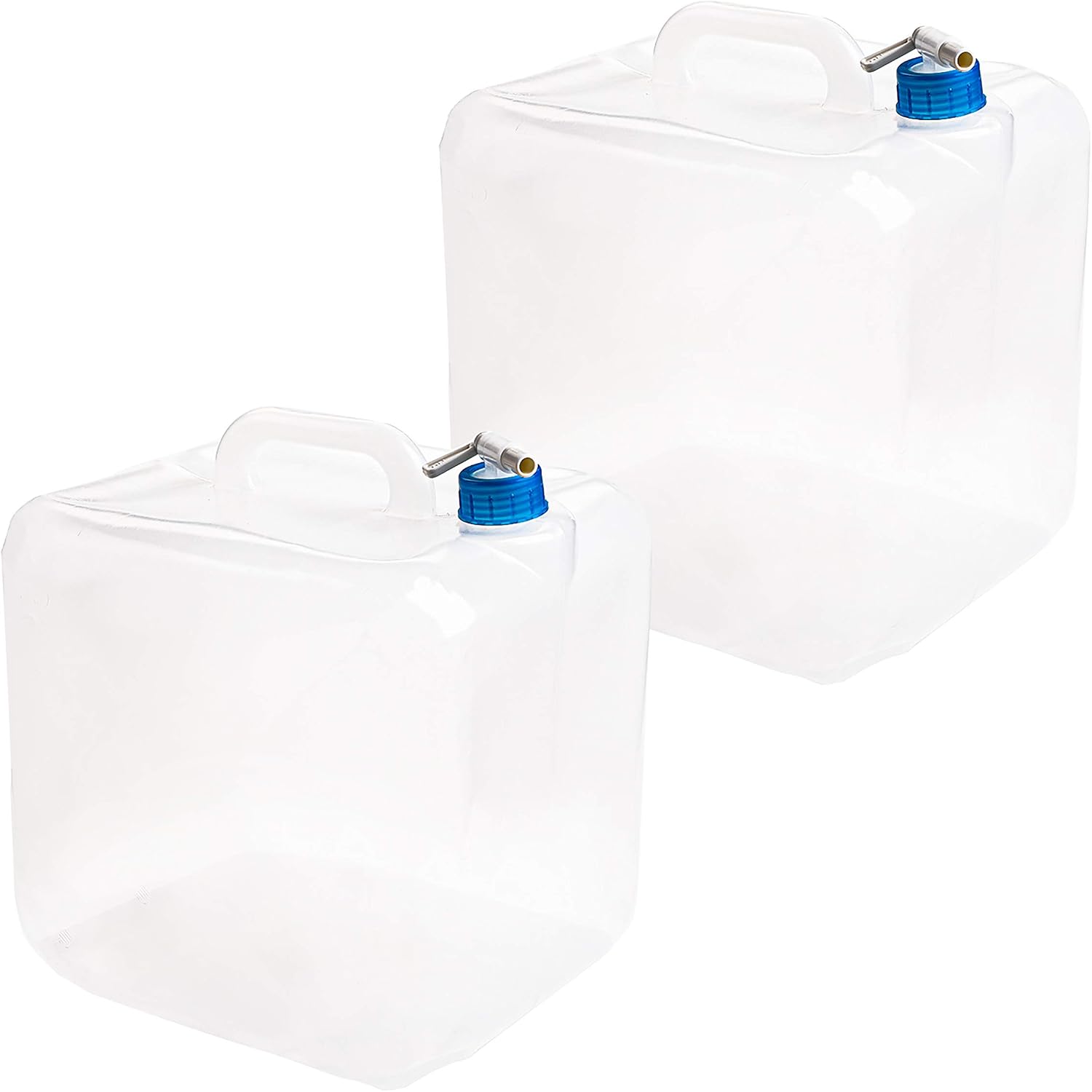 Cedilis 2 Pack 5.3 Gallon Collapsible Water Container with Spigot, Food Safe Water Storage Jug