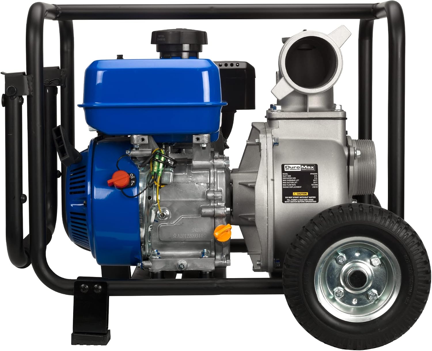 DuroMax XP652WP 208cc 158-Gpm 3600-Rpm 2-Inch Gasoline Engine Portable Water Pump, 50 State Approved, XP652WP, Blue