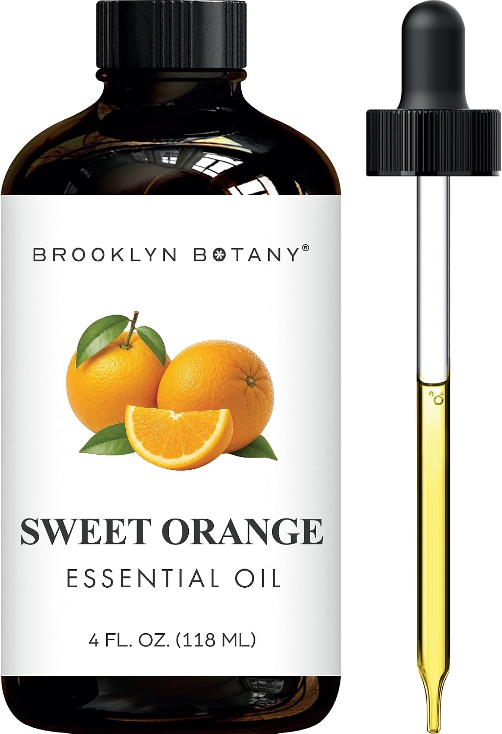 Brooklyn Botany Peppermint Essential Oil - Huge 4 Fl Oz - 100% Pure and Natural - Premium Grade with Dropper - for Aromatherapy and Diffuser