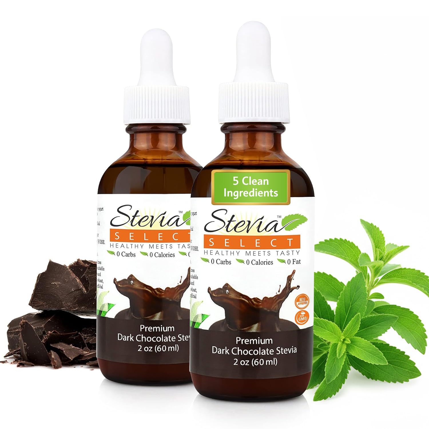 Stevia Select Hazelnut Flavored Liquid Stevia – Zero Calorie Coffee, Tea, Drink & Baking Sweetener, All-Natural, No Erythritol, Keto-Friendly Sugar Alternative, 300 Servings – 2 Oz (1 Pack)
