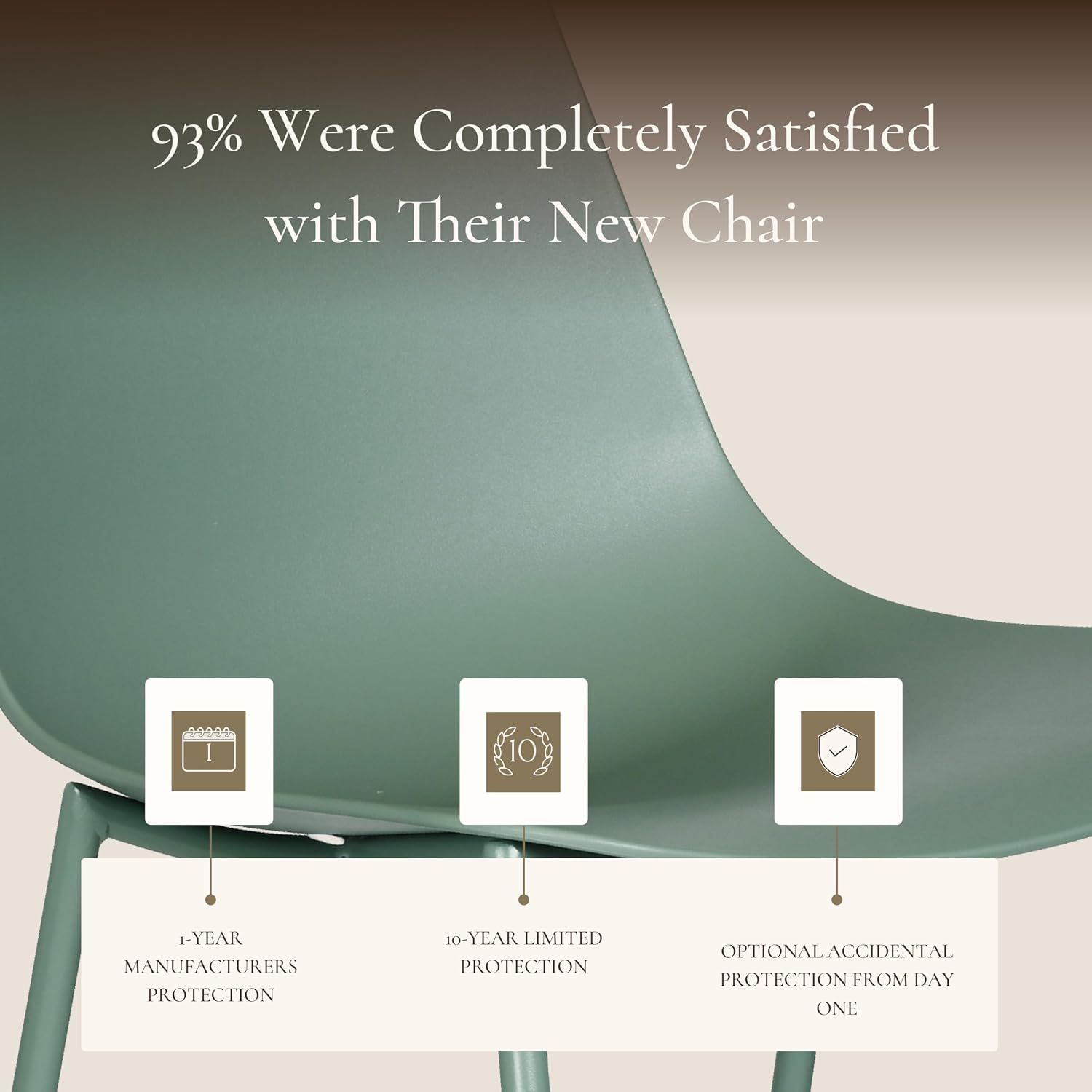 Poly & BARK Isla Modern Kitchen Chairs Set of 4 - Plastic Dining Chair with Metal Legs - Quick Assembly Simple Cafe Chairs Plastic for Indoor or