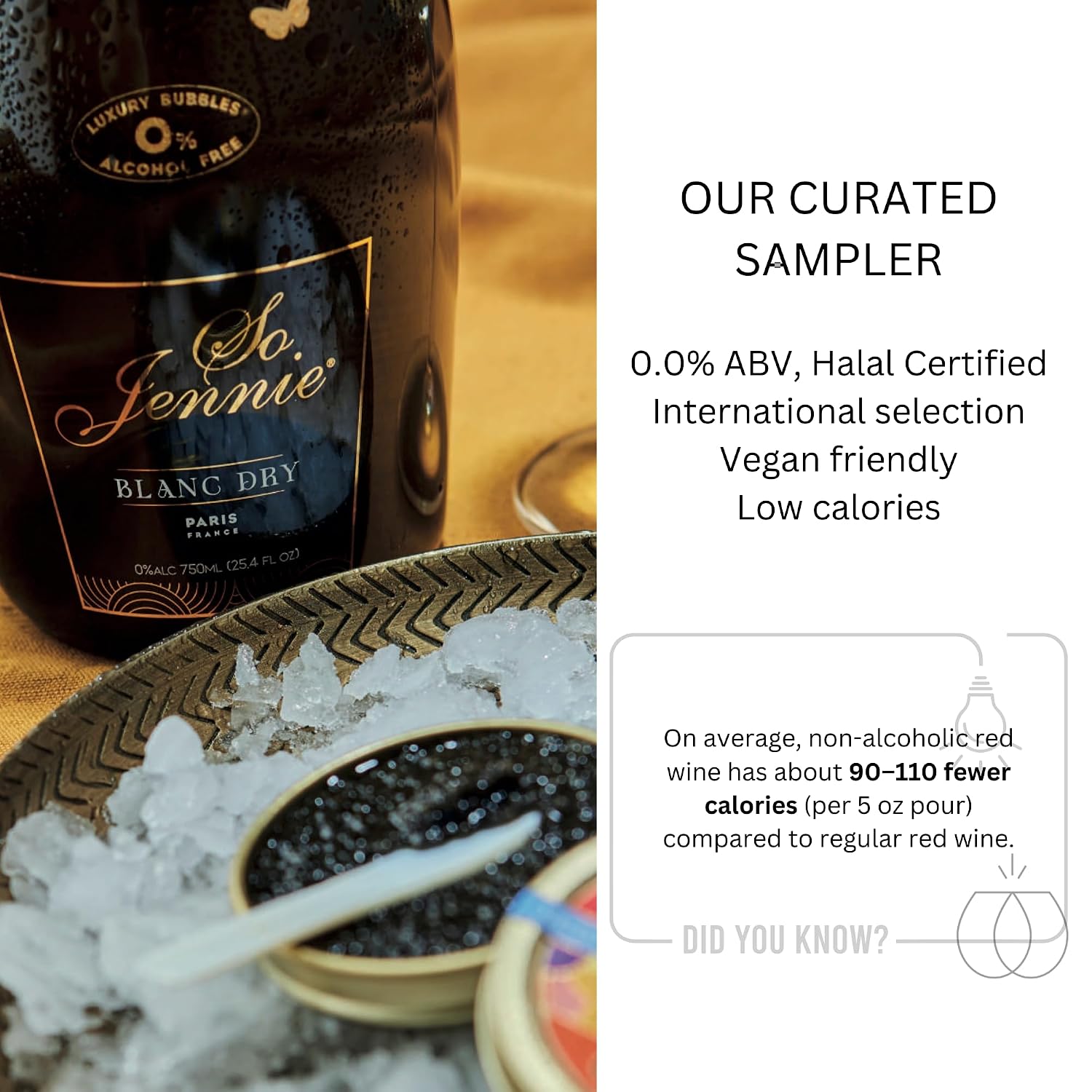 Halal Certified Wine Sampler 4 Bottles (25.4 Fl Oz Each) Lussory Merlot & Chardonnay, So Jennie Paris Rosé Sparkling & Blanc Dry (France & Spain)