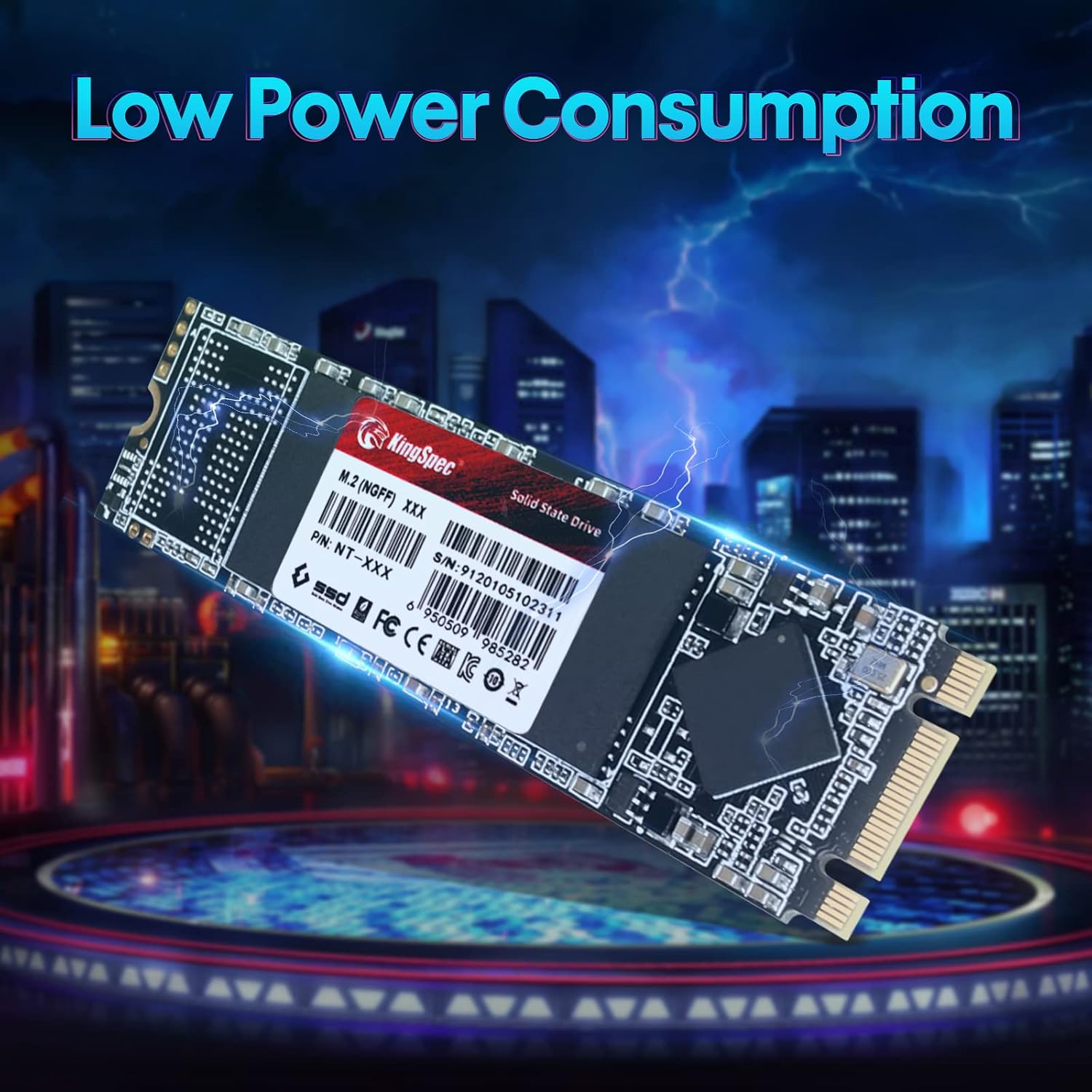KingSpec 1TB M.2 SATA III 2280 SSD, NOT for NVMe Slots | SATA3 6Gb/s, B+M Key, Up to 550MB/s, Internal Solid State Drives for Laptop / Desktop Upgrades