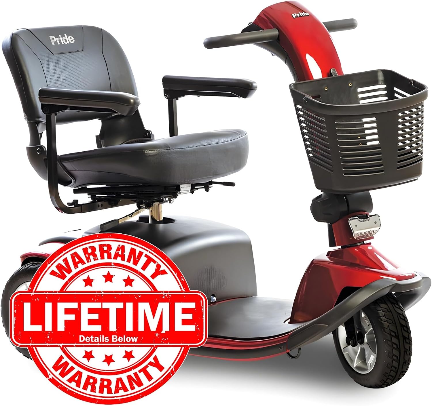 Pride Mobility Victory 10 3-Wheel Scooter - Comfort Mobility for Adults, U-1 Battery, 400 Lbs Weight Capacity, Viper Blue, 18"x17" Fordable Seat - SC610