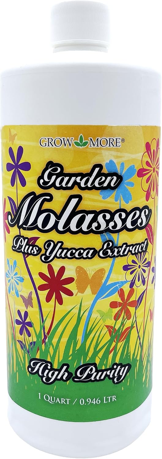 Grow More Garden Molasses for Plants with Yucca Extract - 1 Quart of USA-Made Horticultural Molasses to Boost Growth - Acts as a Soil Conditioner &