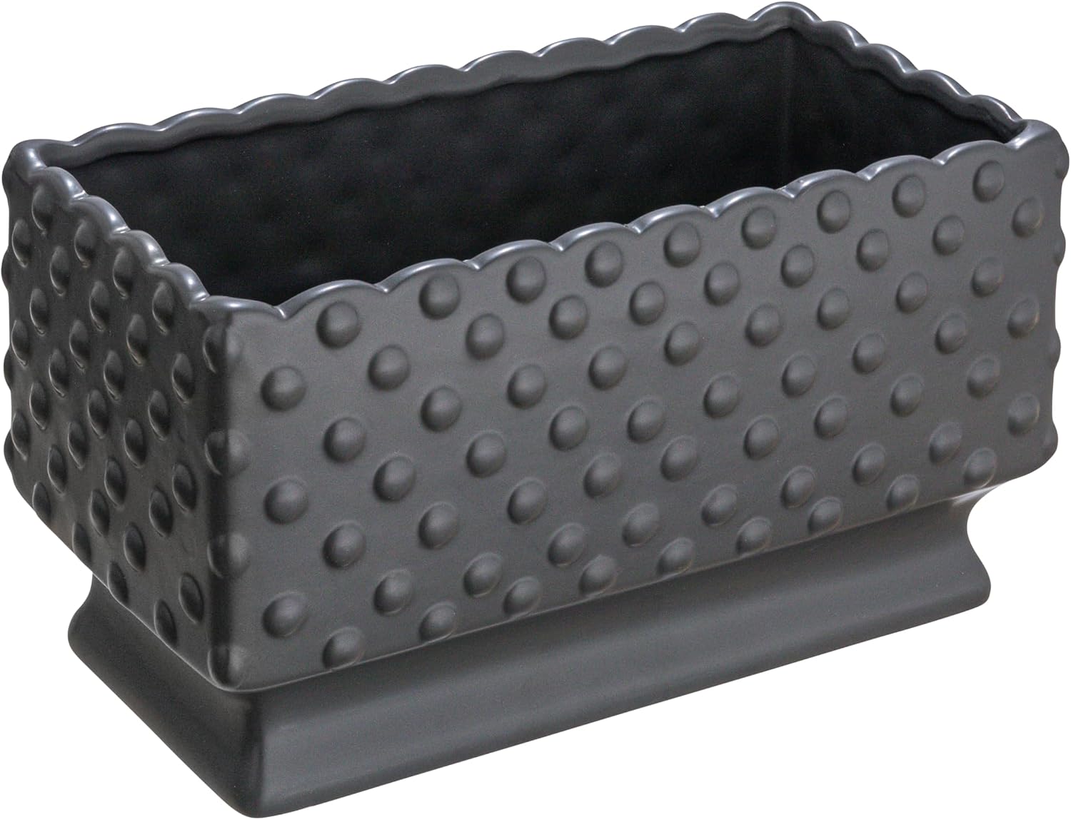 Creative Co-Op White Hobnail Rectangle Ceramic Planter