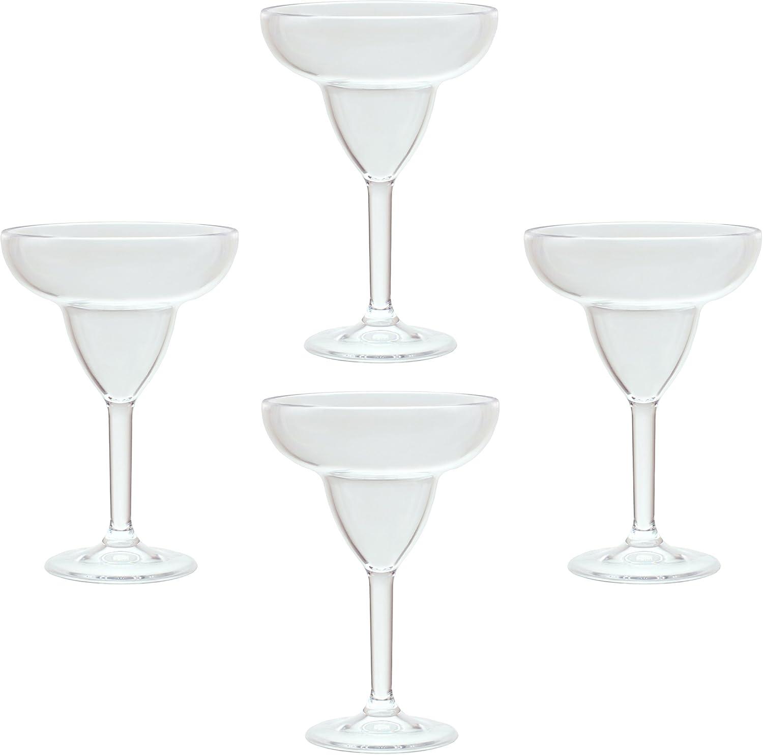 QGoods QG 12 Ounces Acrylic Plastic Margarita Glass Goblet Set of 4 Clear