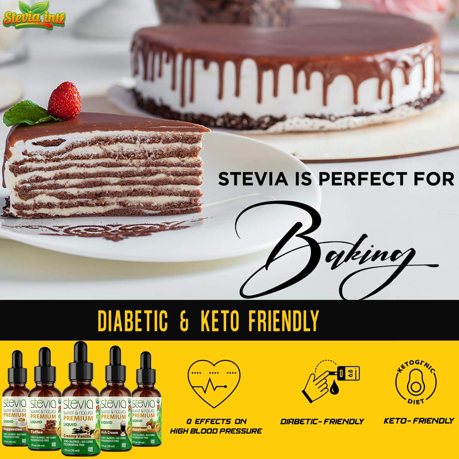 Stevia Intl - (Pack of 5) Coffee Lovers Bundle with 5 Flavors. Stevia Liquid Drops. All Naturally Sweet, Non-Bitter, No Sugar Added, 0 Carb, 0 Calorie