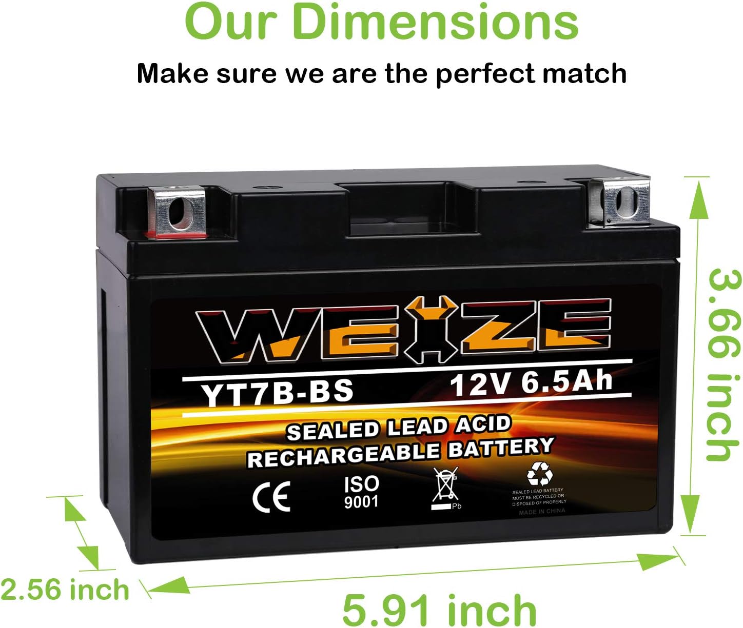 Weize YTX14 BS ATV Battery High Performance - Maintenance Free - Sealed AGM YTX14-BS Motorcycle Battery compatible with Honda Suzuki Kawasaki Yamaha scooter snowmobile
