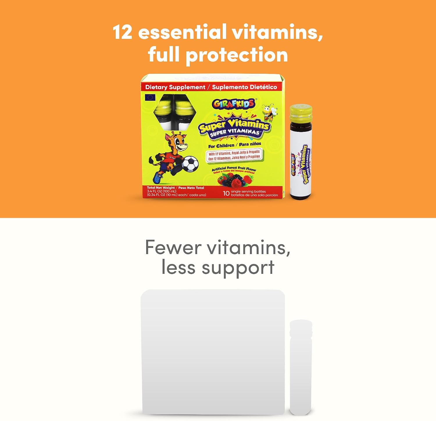 GirafKids Liquid Multivitamin for Kids with B Complex, 8 Fl Oz, Ages 4+