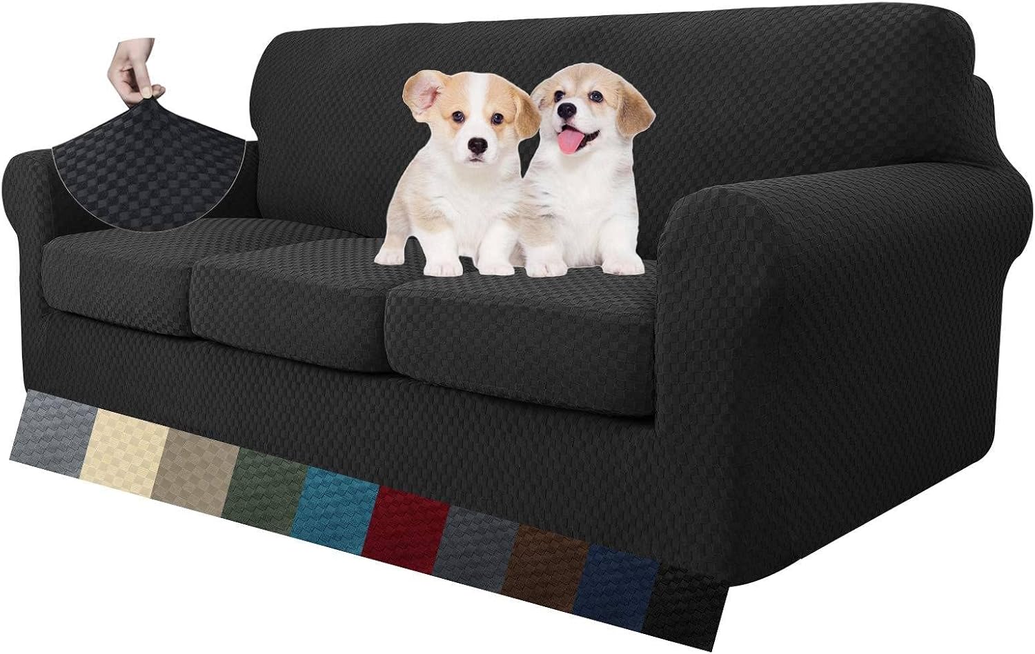 MAXIJIN Latest Recliner Slipcovers for Living Room 4 Pieces Stretch Jacquard Recliner Chair Cover Soft Fitted Recliner Protector with Elastic Bottom