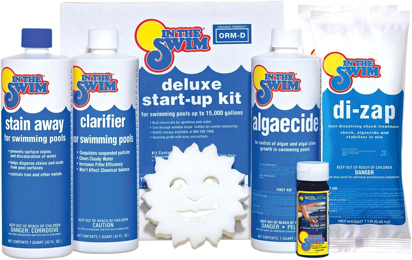 In The Swim Pool Basic Opening Chemical Start Up Kit - Above Ground and In-Ground Swimming Pools - Up to 7,500