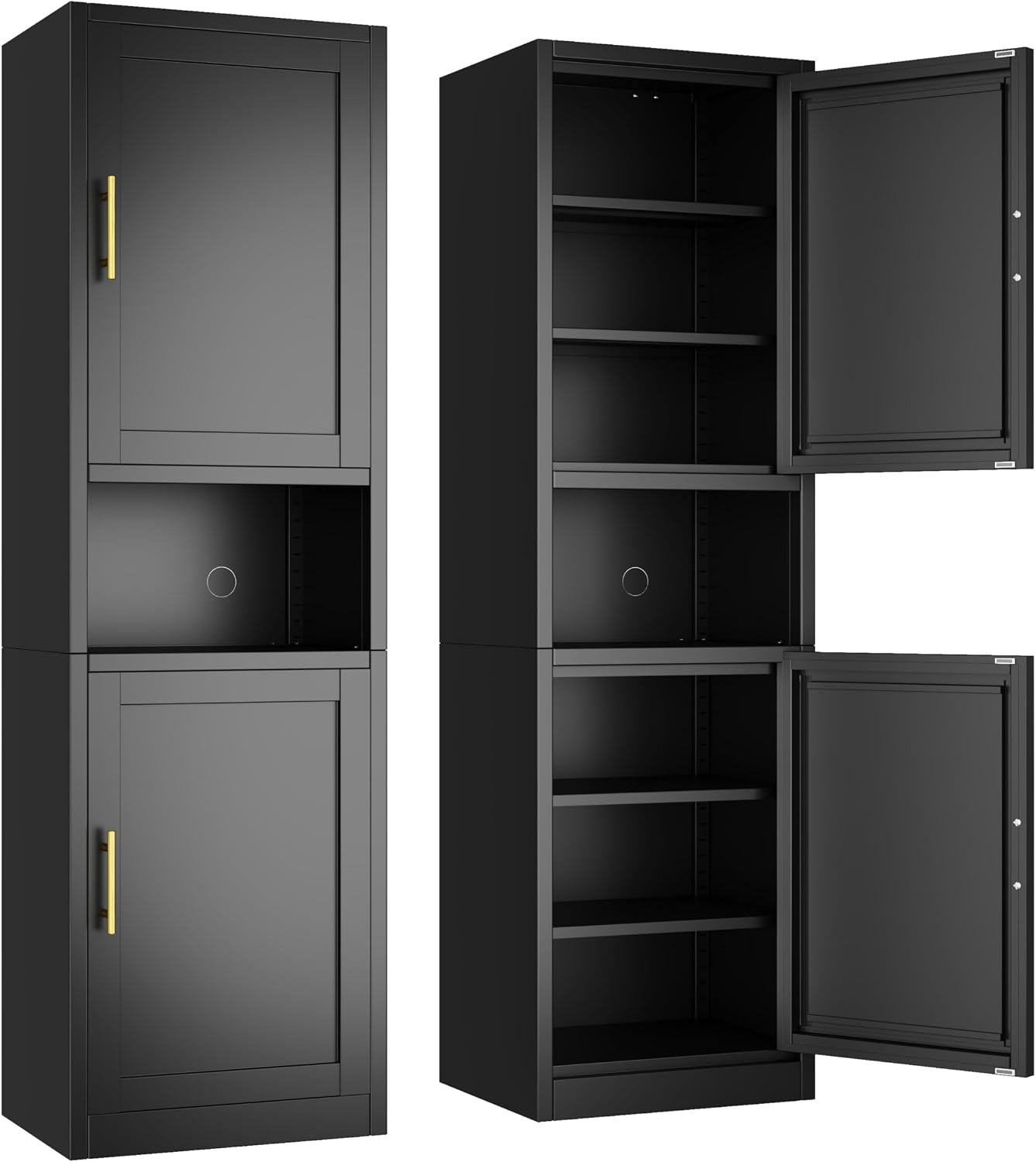 Ckzbx Tall Narrow Storage Cabinet 66.93" H Tall Bathroom Cabinet Metal Pantry Cabinets, 4 Adjustable Shelves for Kitchen, Home Office, Living Room, Dinning Room (20 inches Wide White)