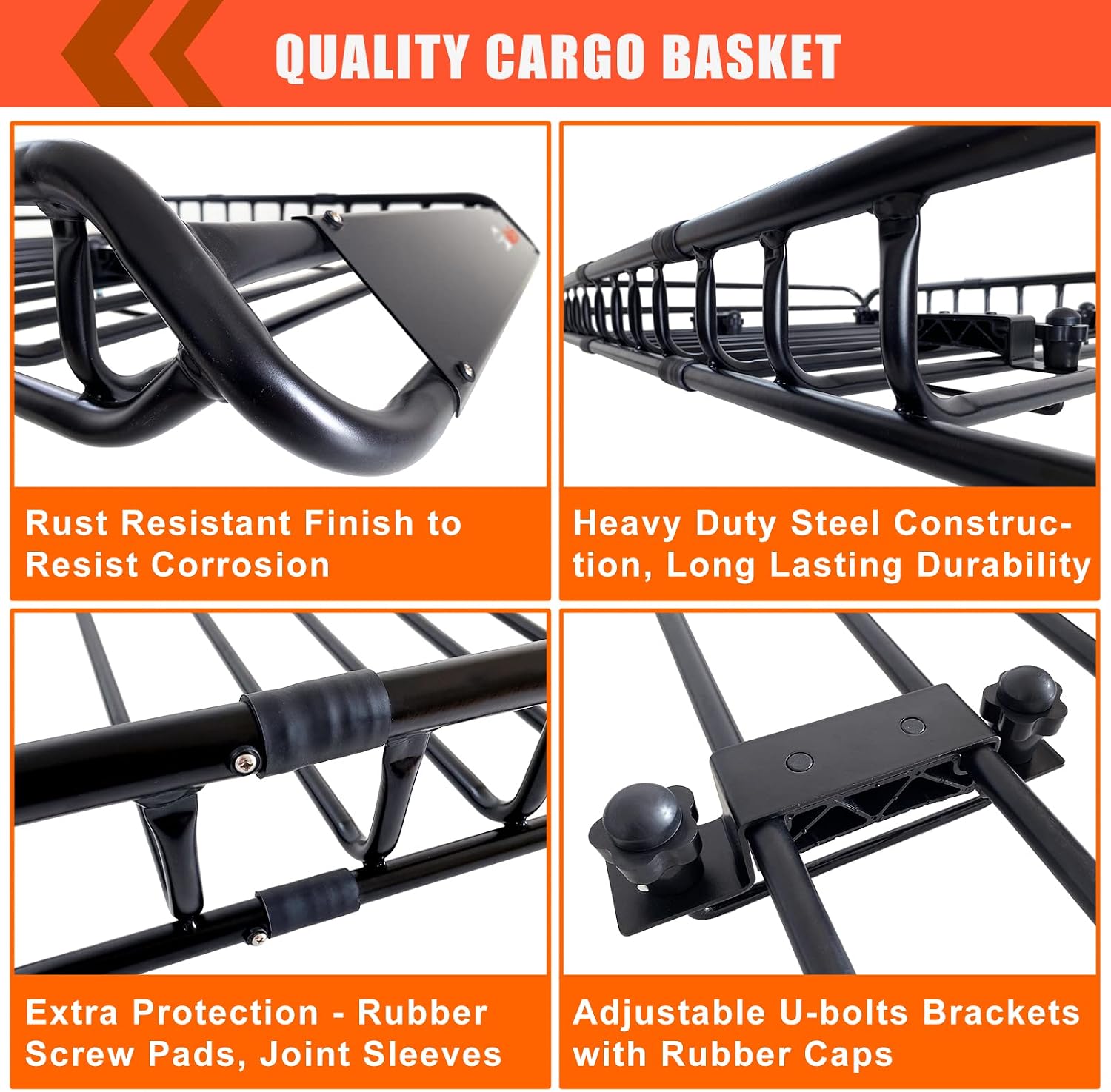 Roof Rack Rooftop Cargo Carrier Basket 65"*39"*6"+Waterproof Bag 20 Cu.Ft. | Roof Basket include Cargo Net with Hooks,Ratchet Straps,Combination Lock|200 Lbs Capacity,Universal Rooftop Large Roof Rack
