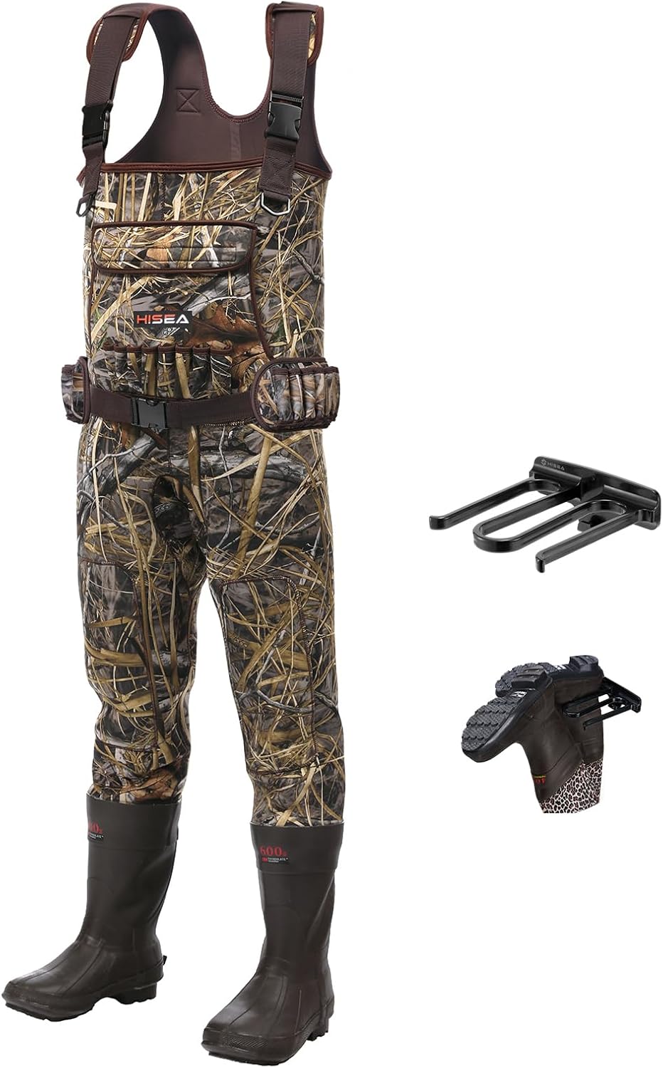 HISEA Hunting Waders for Men 600G Insulated Neoprene Chest Wader Waterproof | 4.5mm Neoprene, with Boots, for Fishing & Duck Hunting