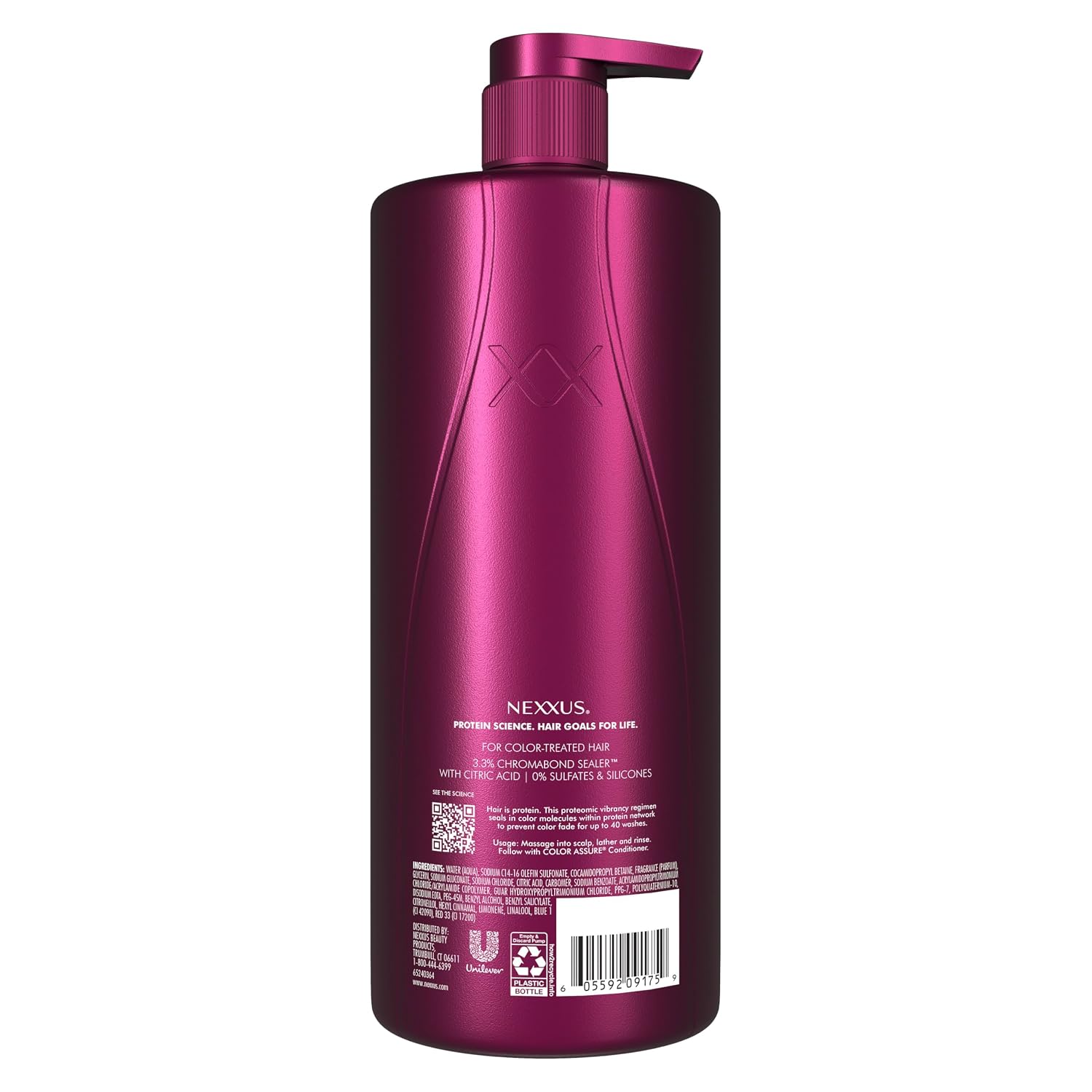 Nexxus Color Assure Shampoo for Vibrancy for Color Treated Hair Powered by Chromabond Sealer with Citric Acid 33.8