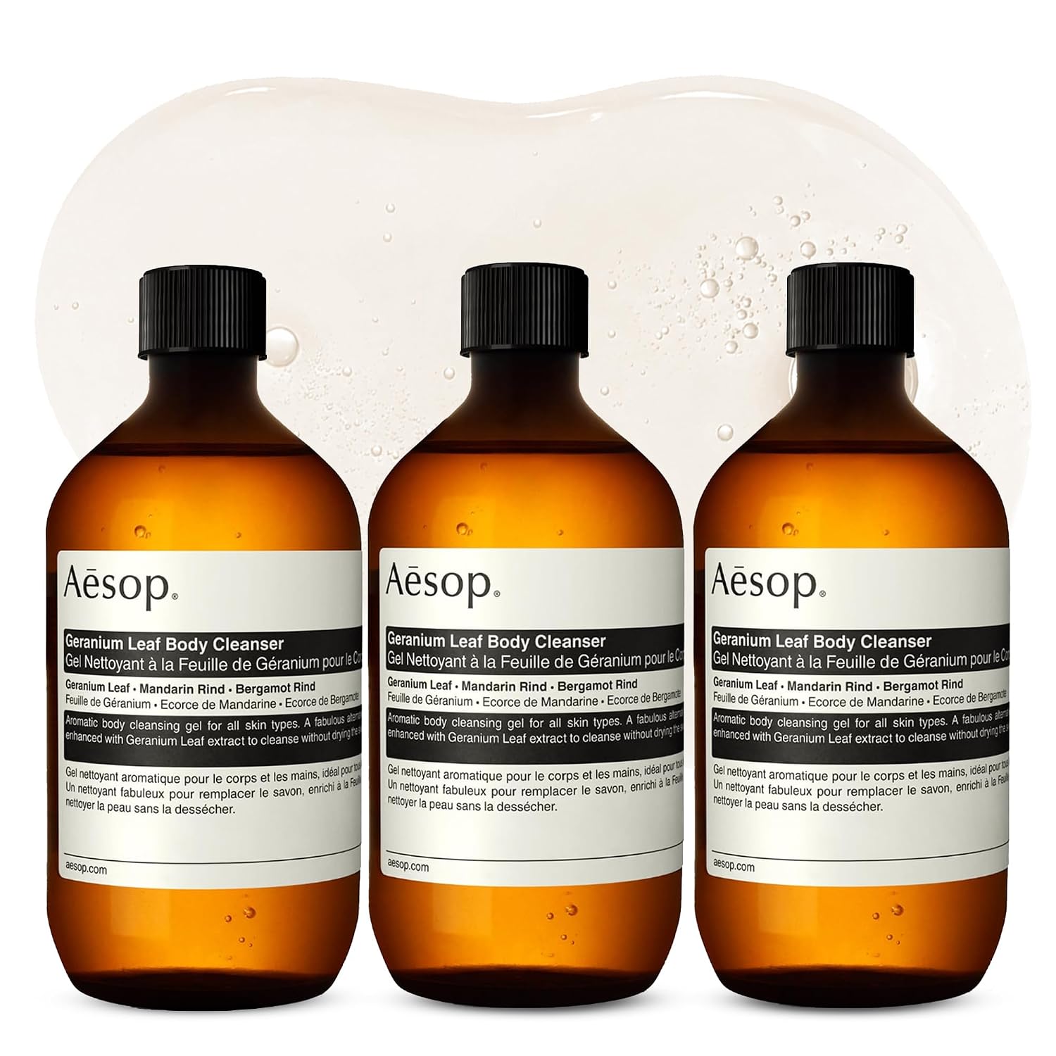 Aesop Geranium Leaf Body Cleanser | Gentle Shower Gel with Geranium, Mandarin and Bergamot Essential Oil Blend to Refresh & Balance Skin | 500 mL / 16.9 oz