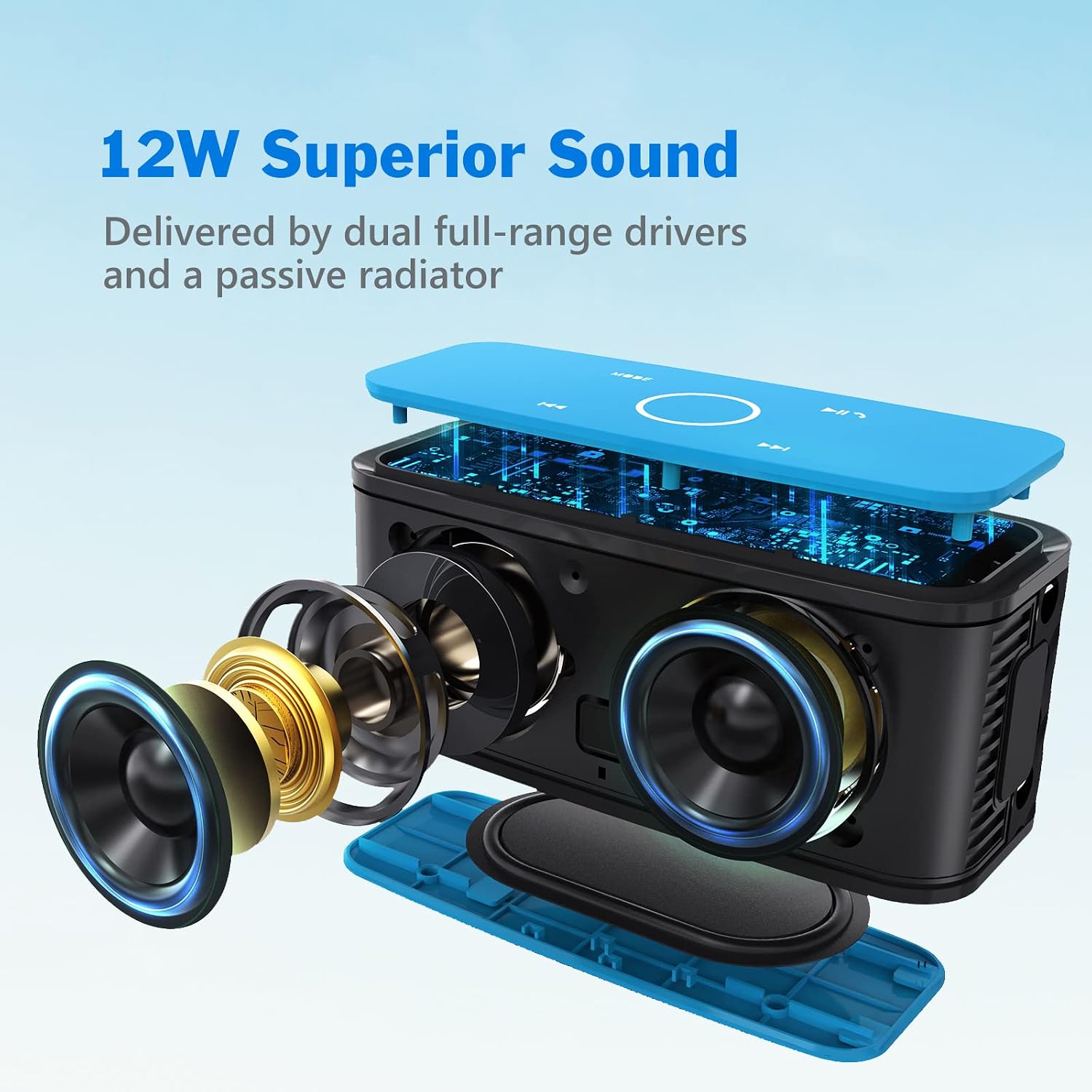 DOSS SoundBox Touch Wireless Bluetooth Speaker-12W HD Sound with Rich Bass