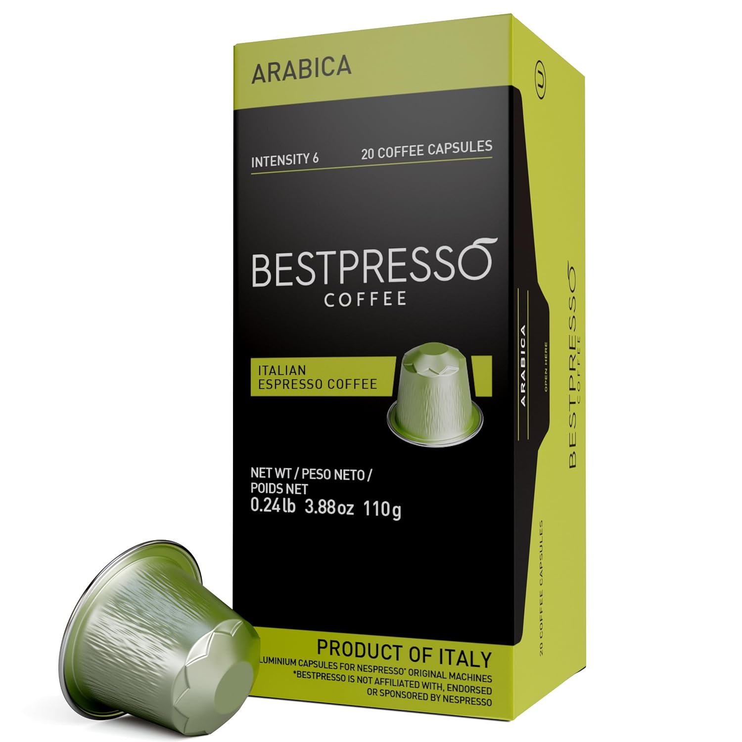 Bestpresso Coffee for Nespresso Original Machine 120 pods Certified Genuine Espresso Flavored Pack Vanilla Pods Compatible with Nespresso Original