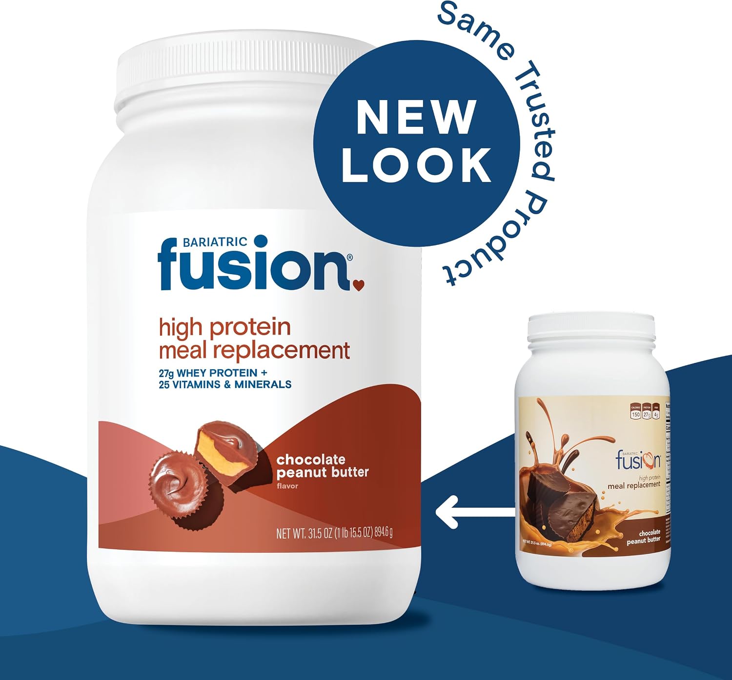 Bariatric Fusion Cappucino Meal Replacement 27g Protein Powder, 21 Serving Tub for Bariatric Surgery Patients Including Gastric Bypass and Sleeve Gastrectomy - No Gluten, Aspartame or Sugar