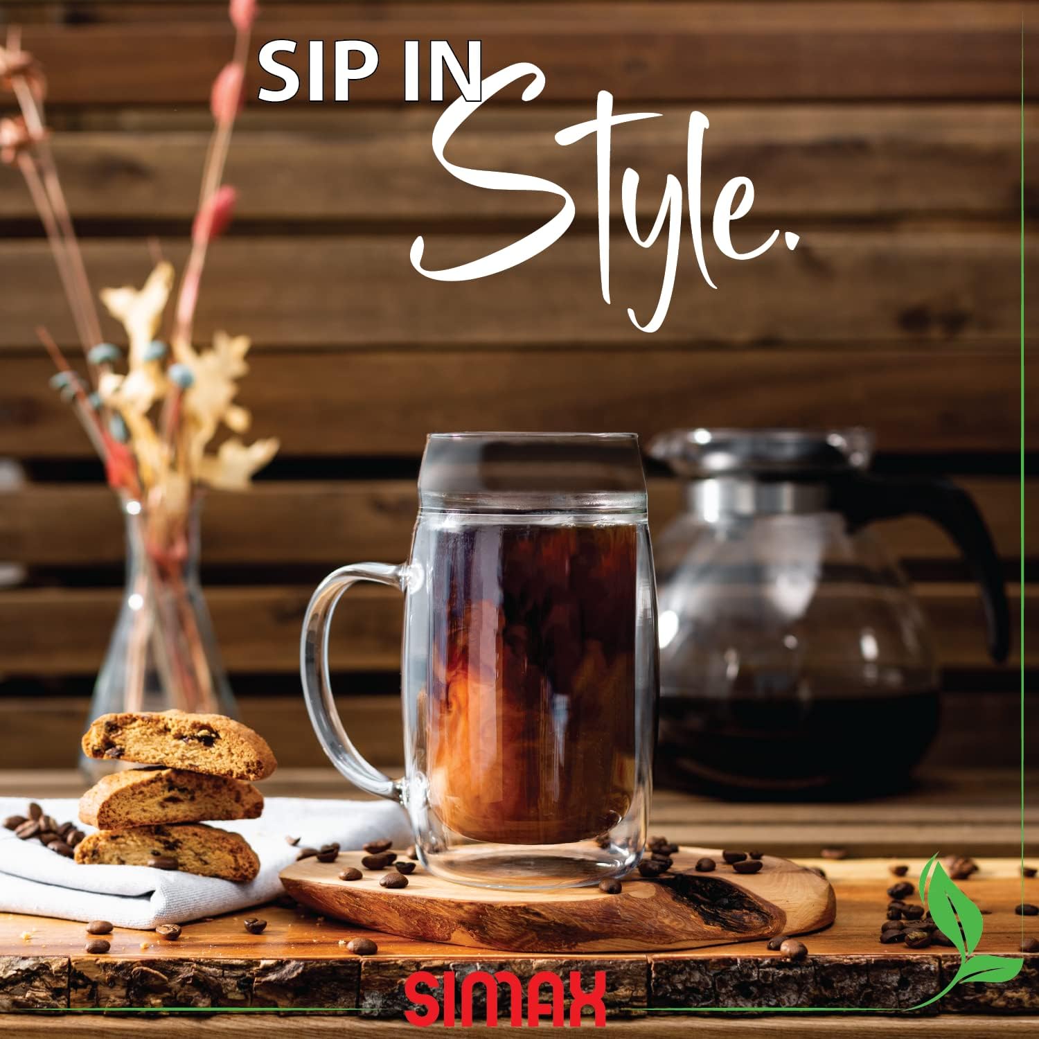 SIMAX Double Walled Insulated Beer Glasses - Freezable, 17 Oz, Men's Frozen Beer Mugs with Handles (1)