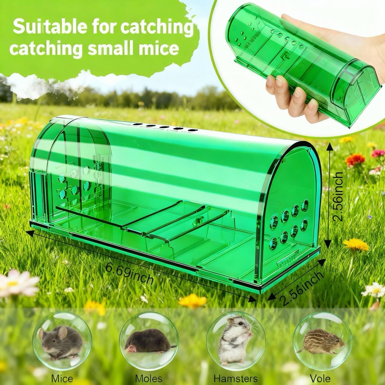 4 Pcs Humane Live Mouse Traps No Kill Reusable Mice Trap Catch
