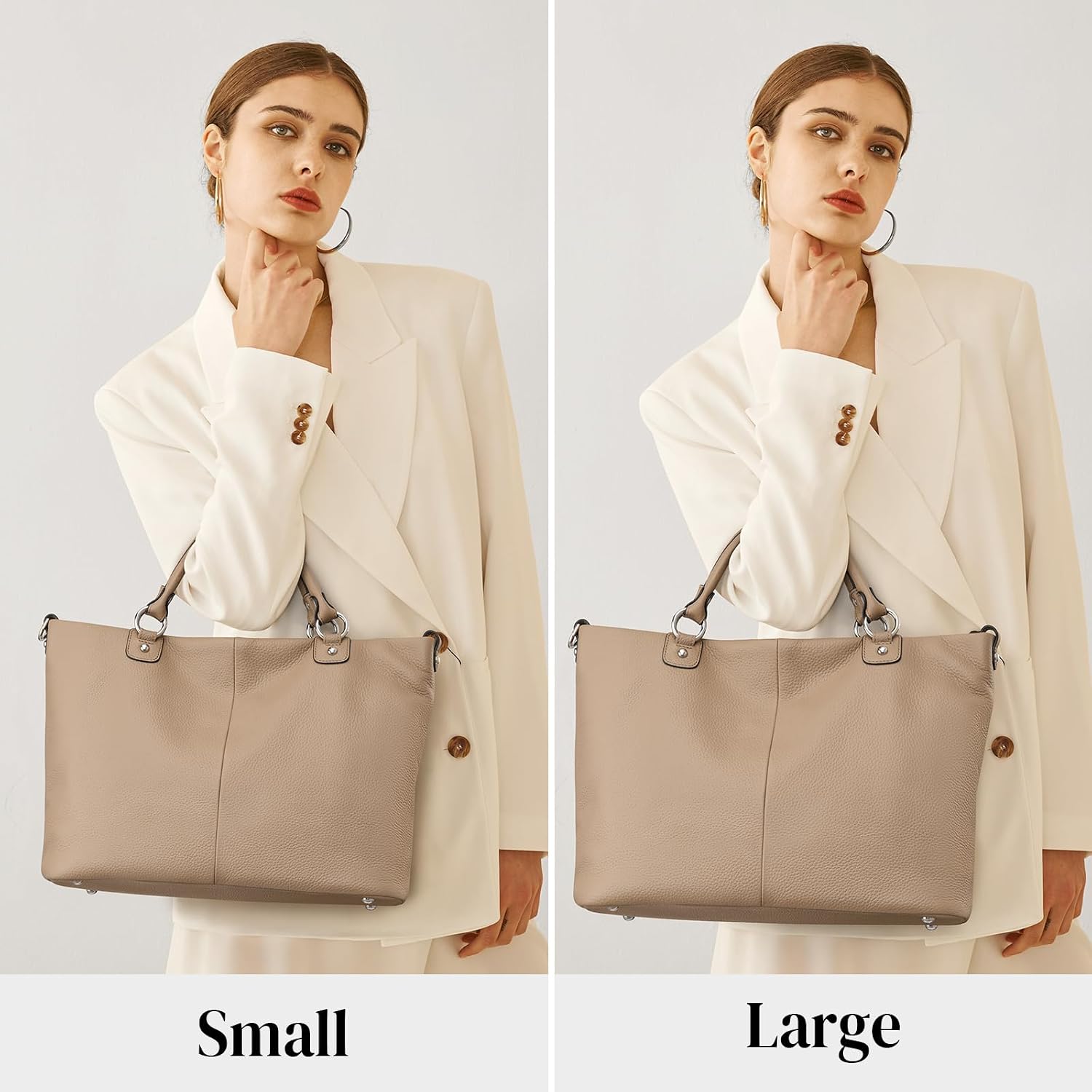 Kattee Genuine Leather Tote Purse for Women, Top Handle Satchel | Soft genuine leather tote with roomy storage and versatile carry for work, shopping, and travel.