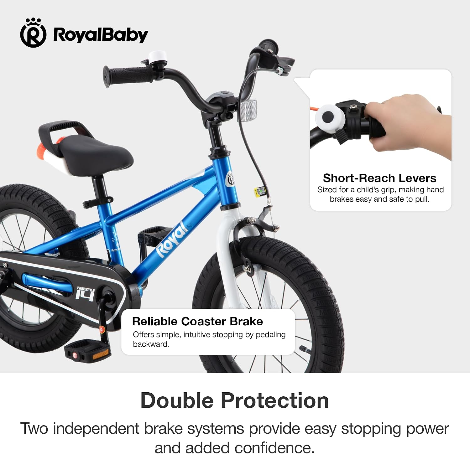 RoyalBaby Freestyle Kids Bike 12 14 16 Inch with Training Wheels, 18 Inch with Kickstand, Bicycle for Ages 3-10 Years Boys Girls