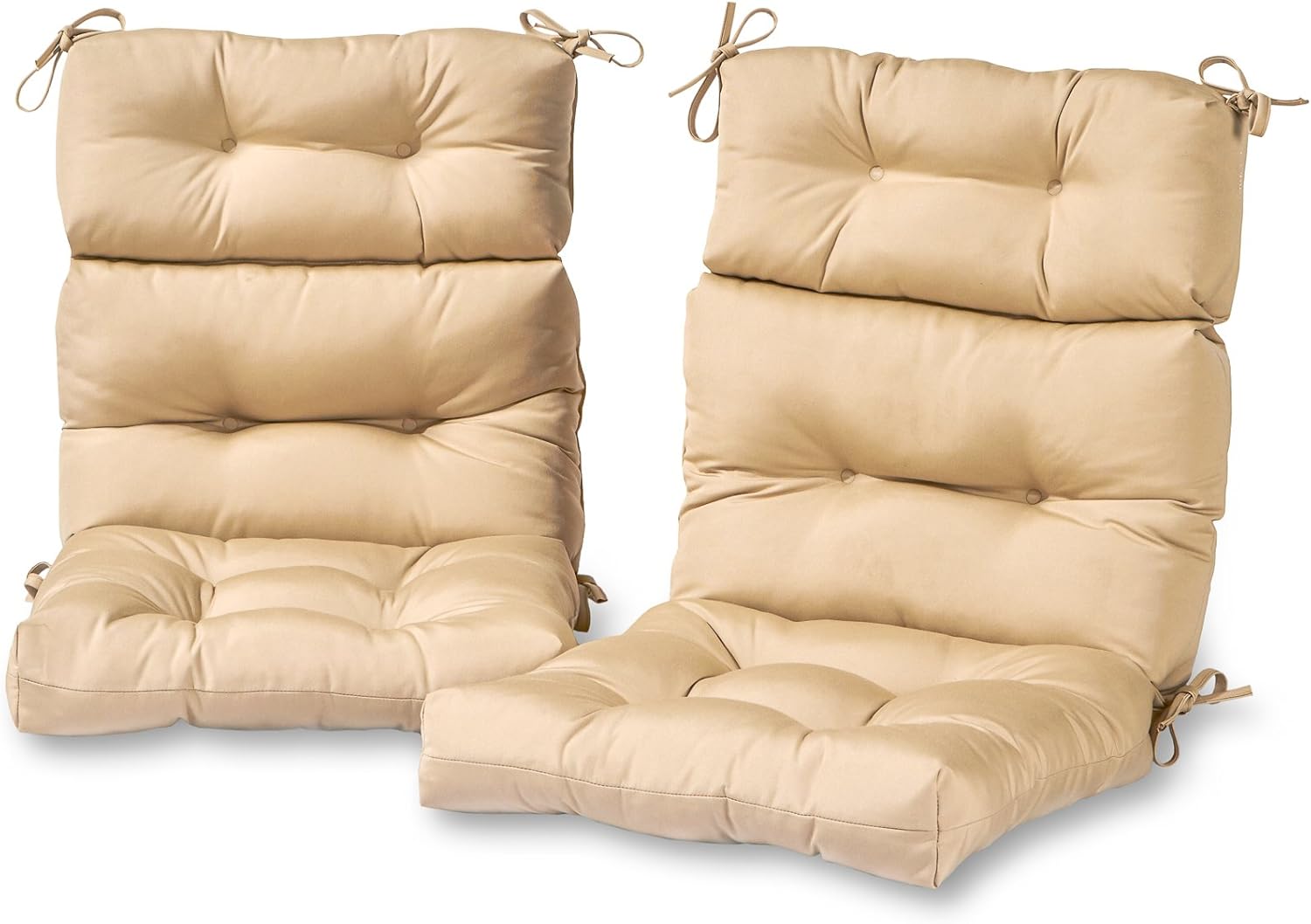 Greendale Home Fashions Outdoor 44x22-inch High Back Chair Cushions (Set of 2), Cement