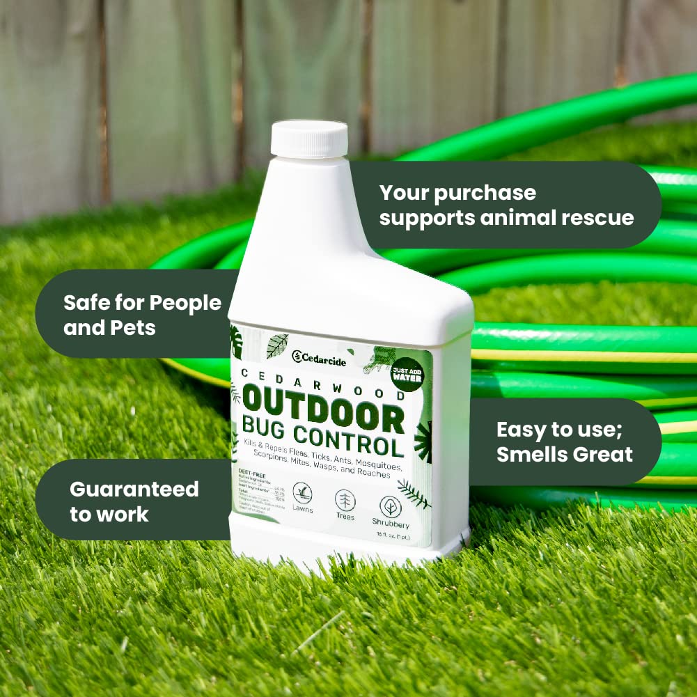 Cedarcide Outdoor Lawn and Garden Kit (Small) Includes Outdoor Bug Control Concentrate Cedar Oil Pint and Cedarcide Granules