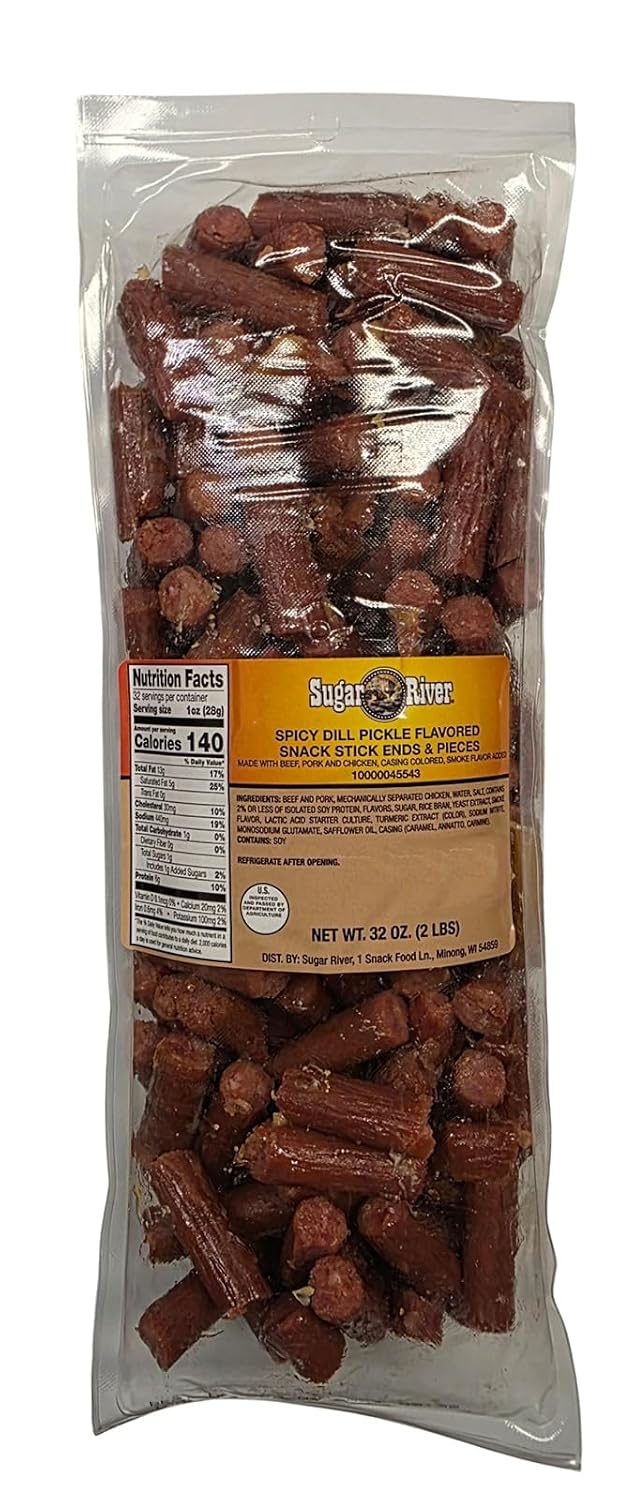 Sugar River Meat Snack Links Sticks Ends & Pieces, 2lbs (Original Snack Stick, NOT vacuum sealed)