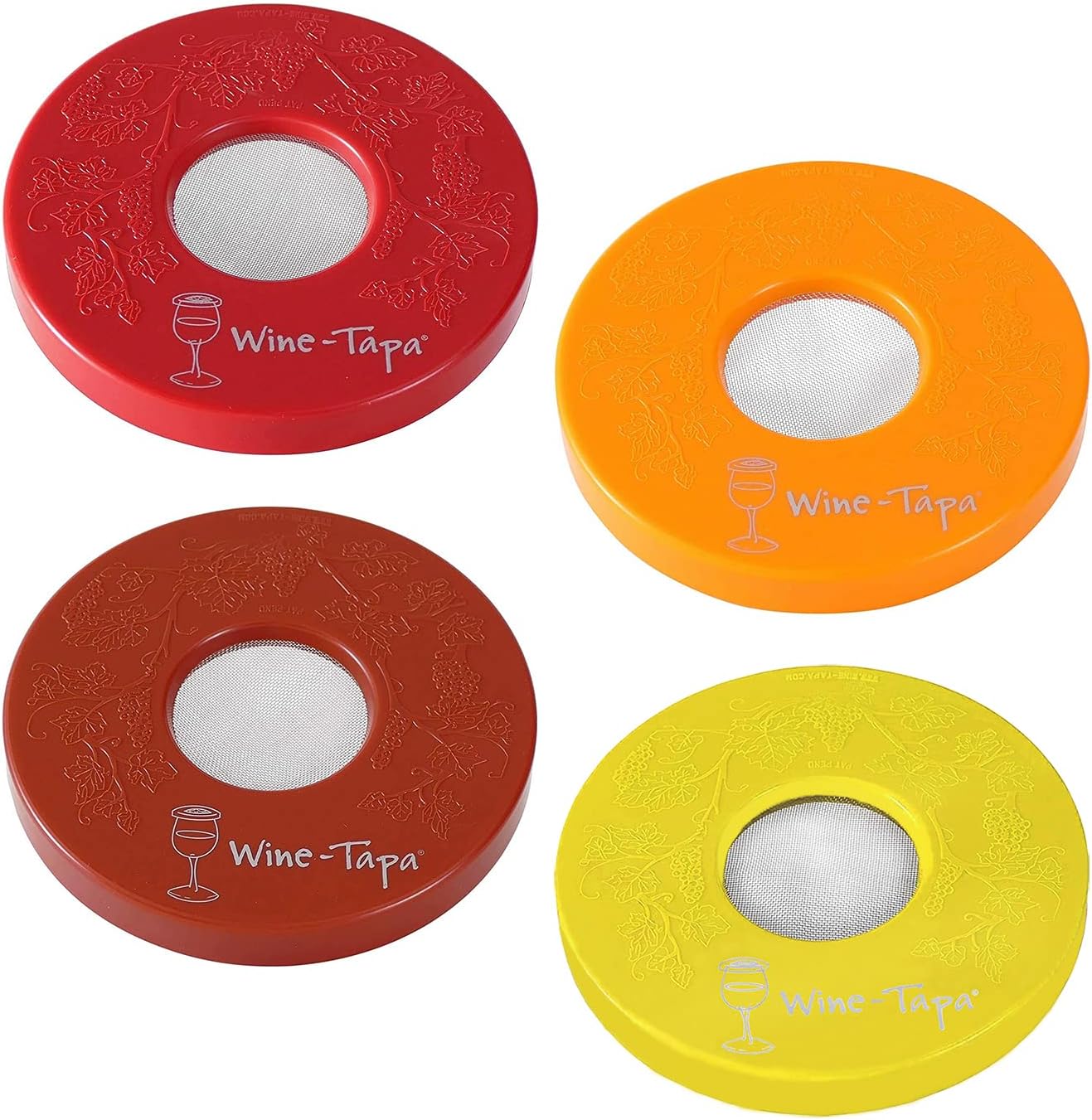 Drinking Glass Covers- Keep Bugs Away from Wine Glasses Outdoors - Use as Cover for Coffee Mugs, Soda Cans, and Drinking Glasses, set of 4 No Spill Drink Covers -Fresco Set