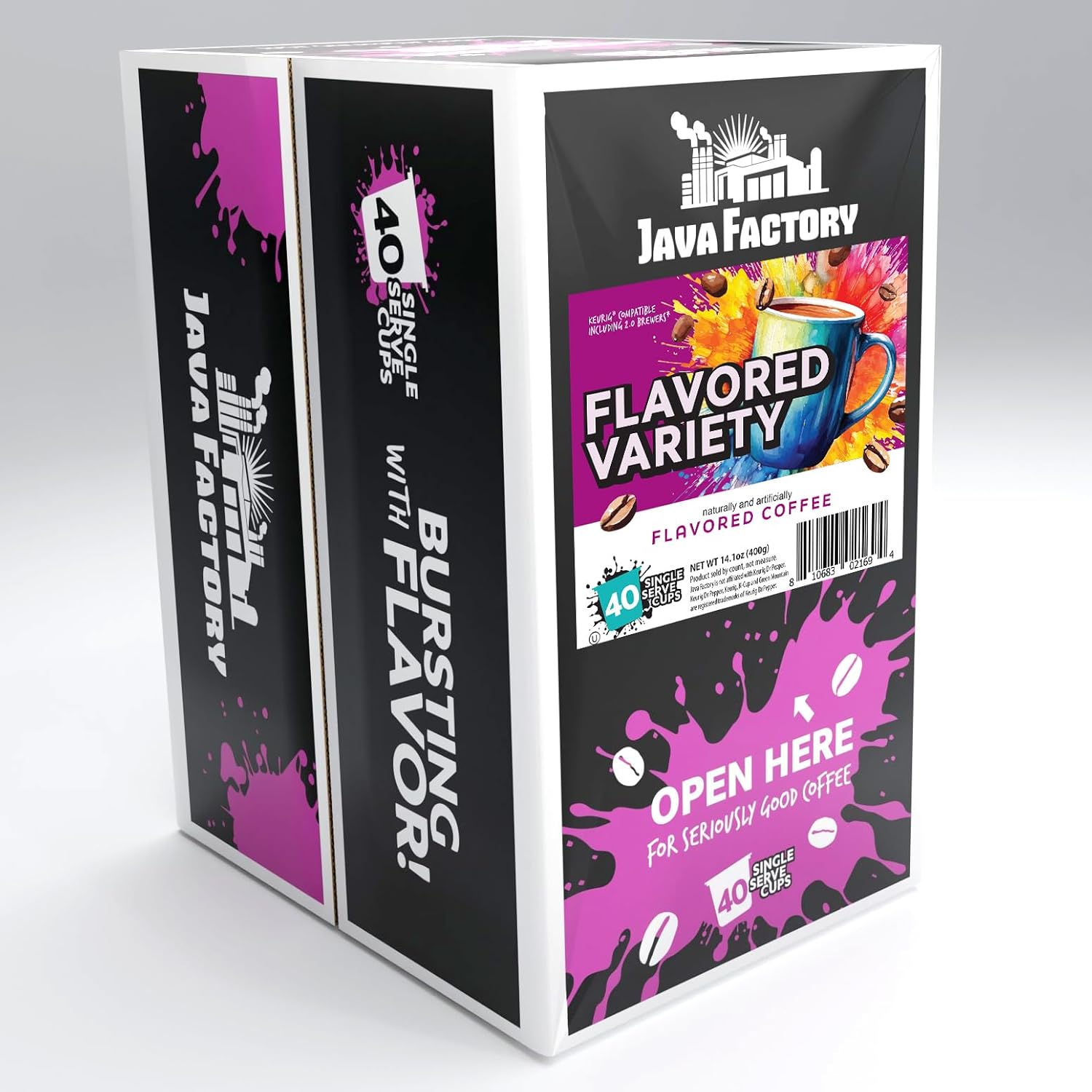 Java Factory Coffee Pods Compatible with K Cup Brewers Including 2.0, Assorted Variety Pack, 80 Count