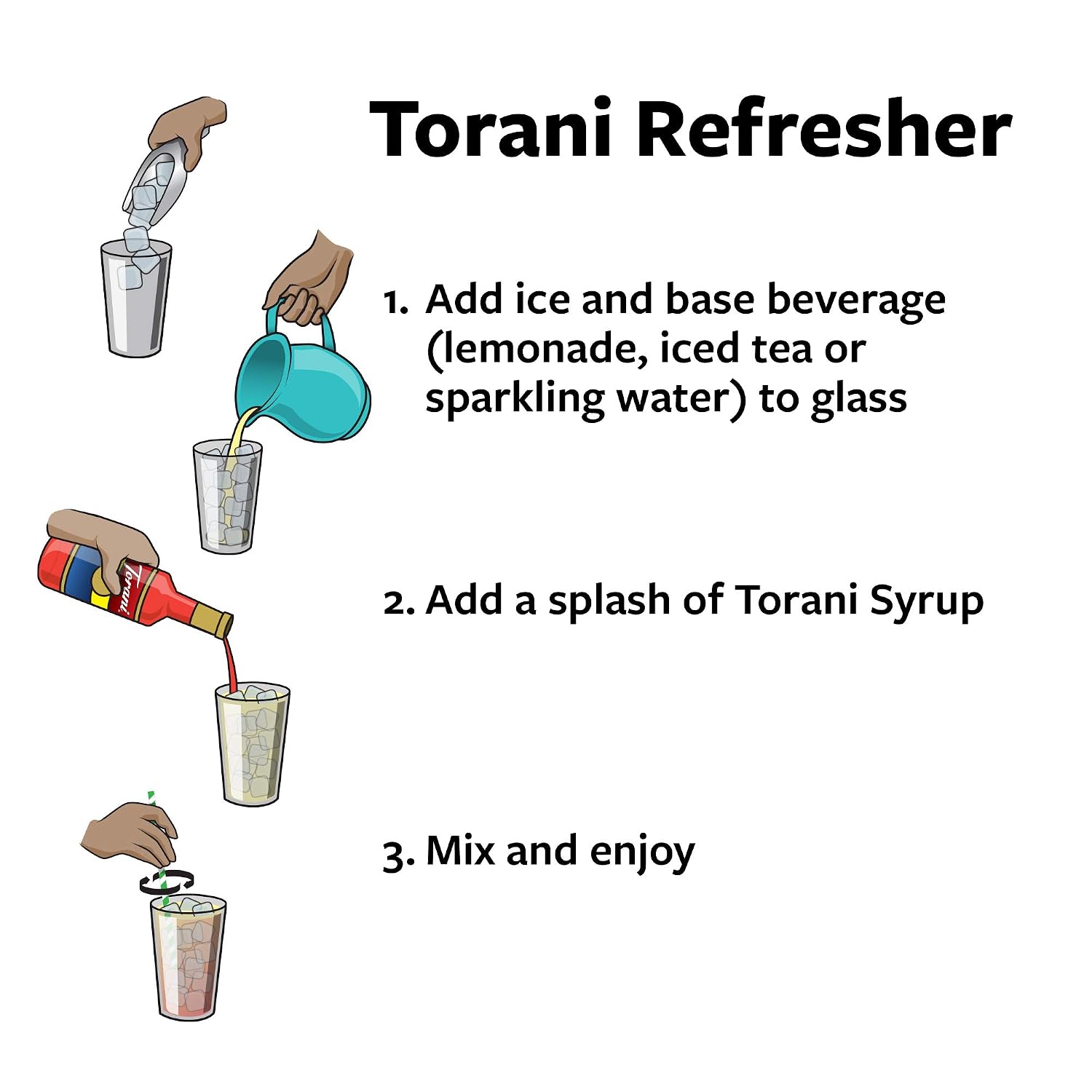 Torani Sugar Free Drink Syrup Soda Flavors Variety Pack, 25.4 fl oz, 4 Pack