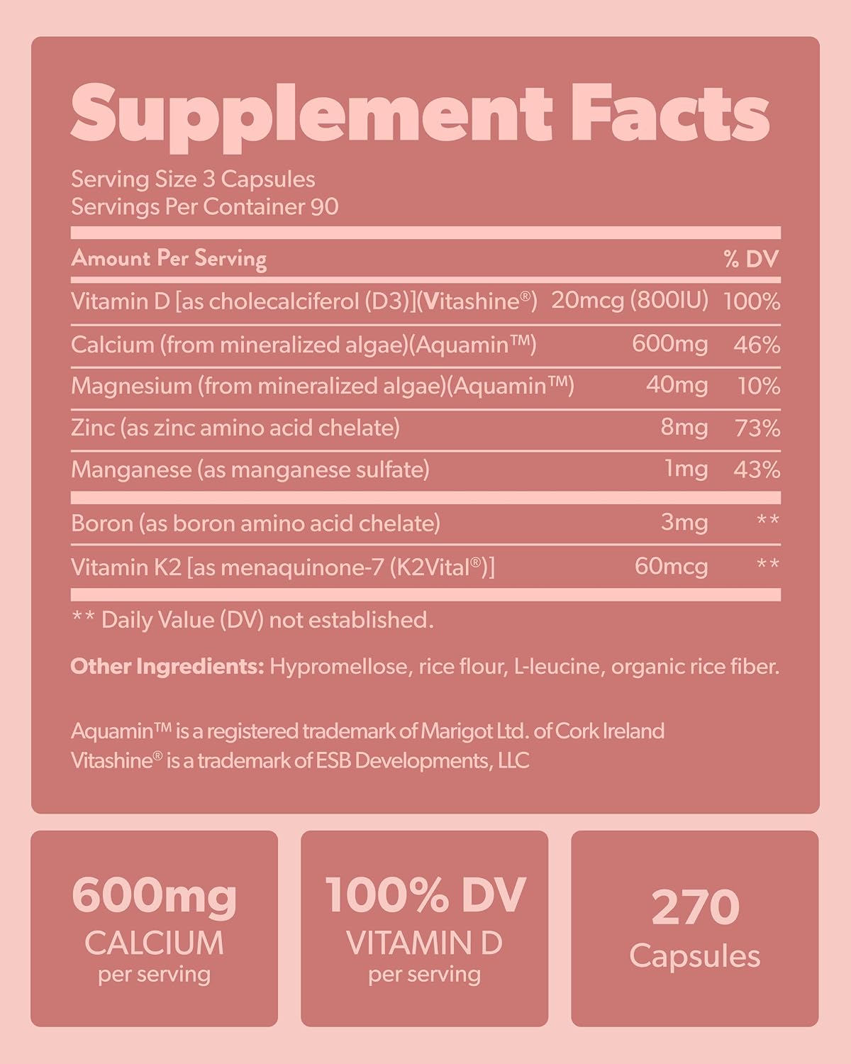 sapling Calcium Supplement - Whole Food with Vitamin K2 & D3, Magnesium, Zinc, Boron