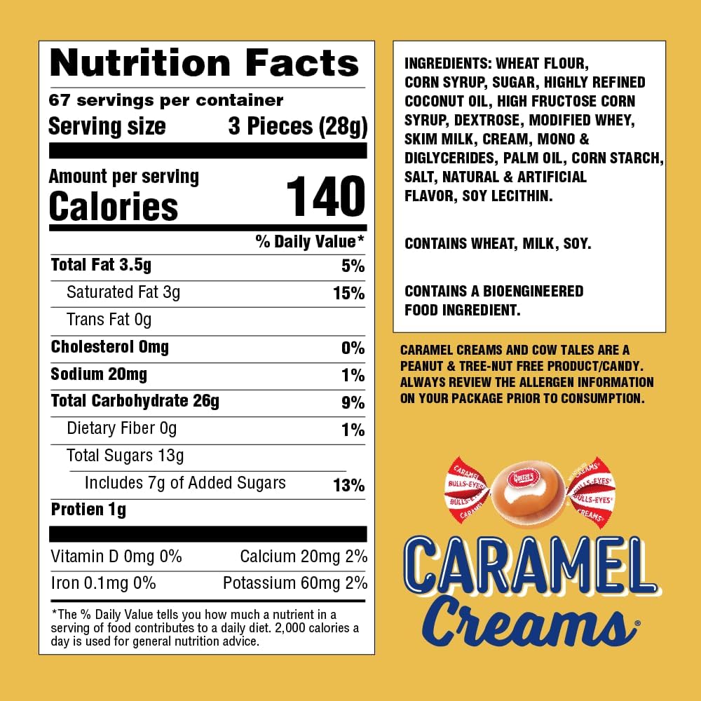 Goetze's Candy Classic Vanilla Caramel Creams, 5 lb Bulk Bag | Individually Wrapped Chewy Caramel & Vanilla Cream Treats, Fresh from the Factory