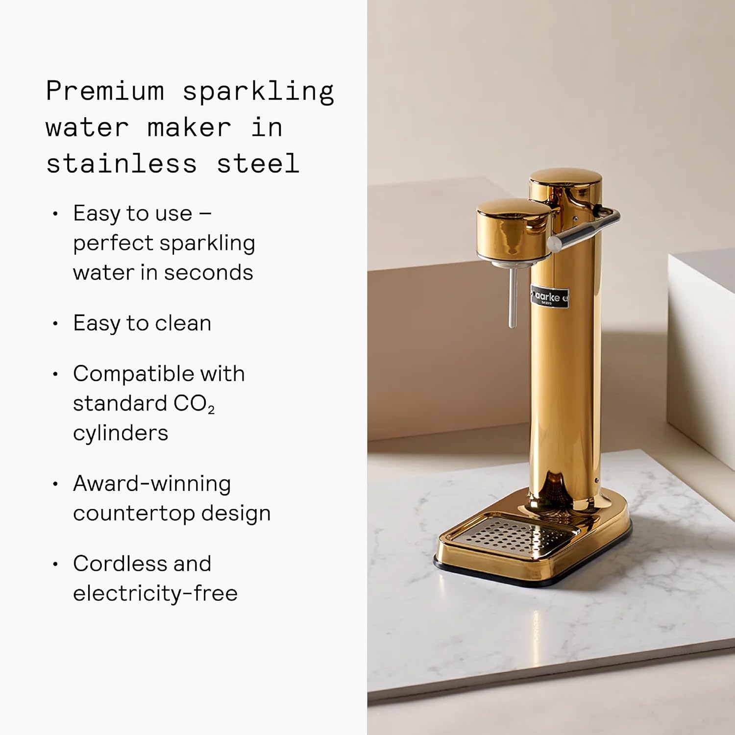 Aarke Carbonator 3 - Premium Sparkling Water Maker, Matte Black
