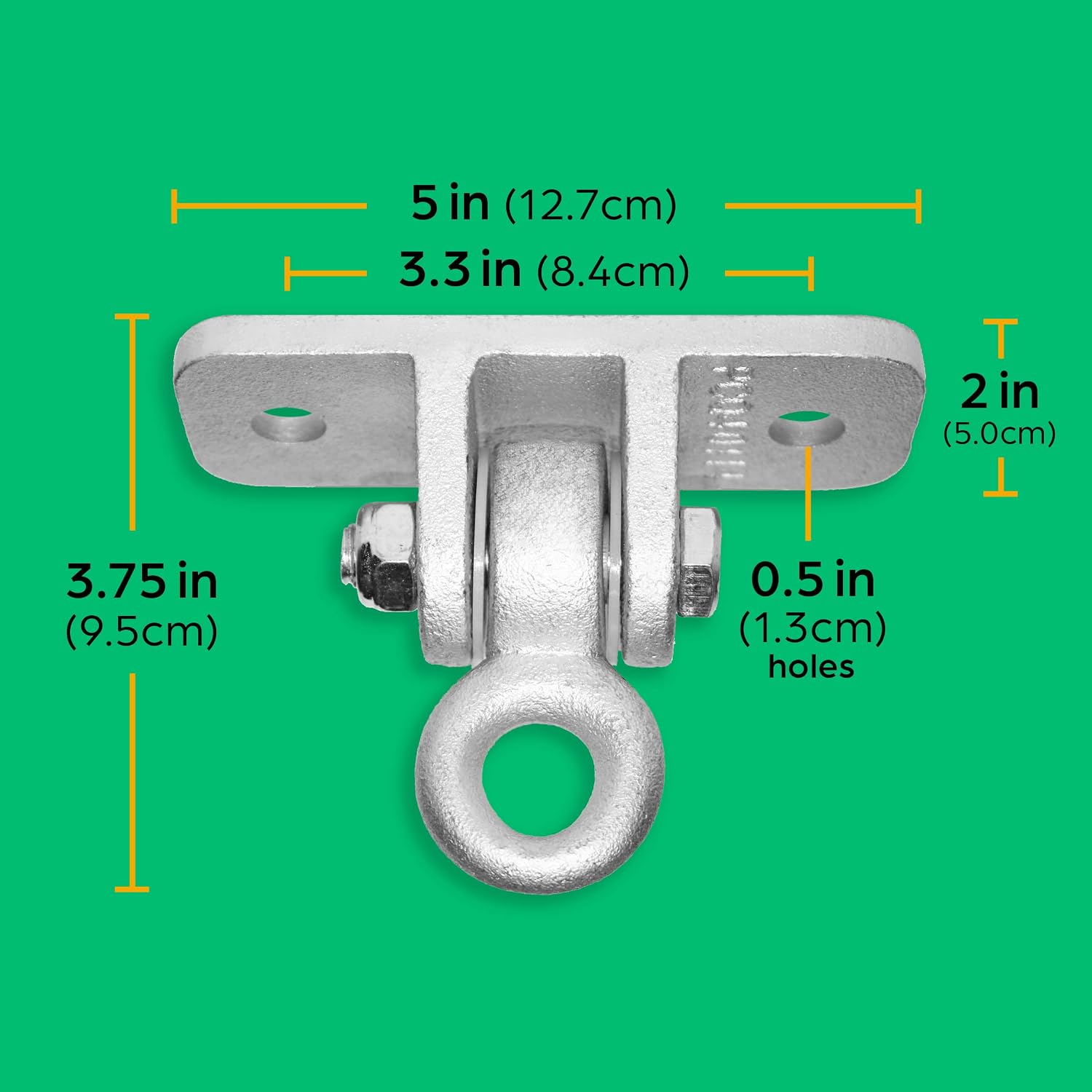 Jungle Gym Kingdom Swing Set Hangers - 2 Heavy Duty Brackets with Locking Snap Hooks for Porch, Patio